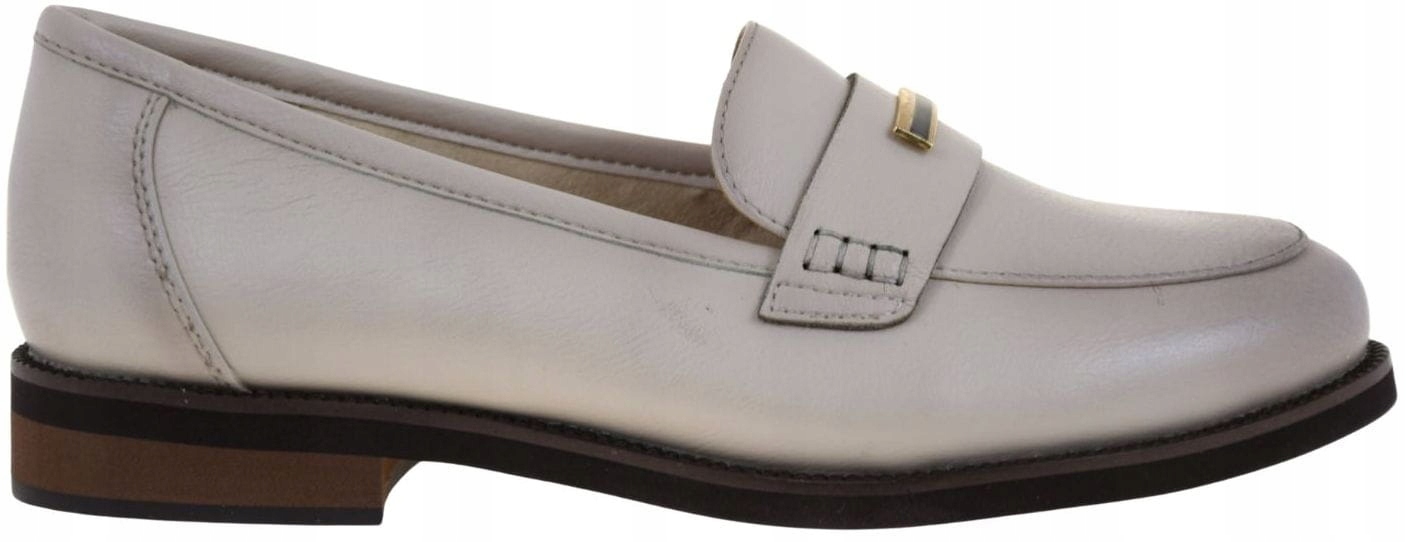 Dámské kožené mokasíny béžové pohodlné loafersy Cambell 26-19381BG VEL.38
