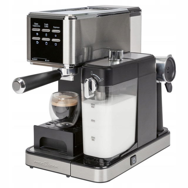 ProfiCook Es-ka 1266 espresso 2v1 (20 barů),pákové, nástavec na kapsle