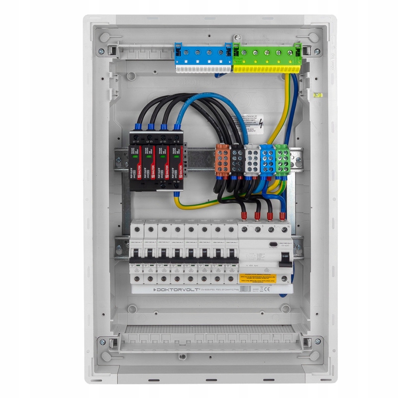 Modulový podomietkový rozvádzač 2x12 zabezpečený 8xMCB 1xRCCB Vde