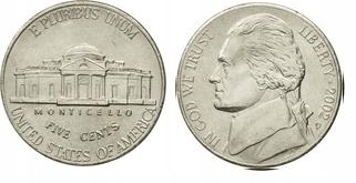 5 cent USA (2002) - Thomas Jefferson Mennica Philadelphia