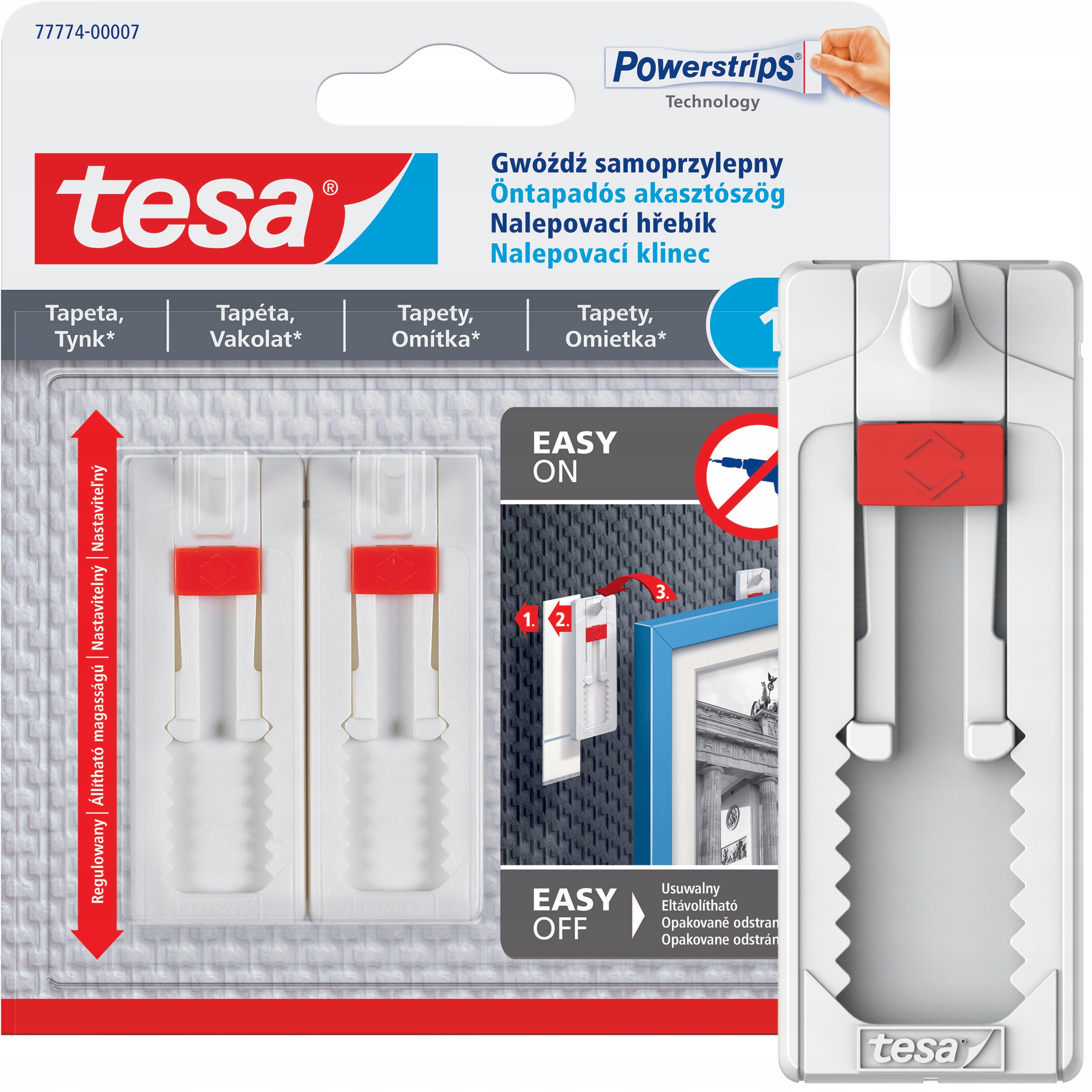 Haczyki Samoprzylepne Tesa Gwóźdź Do Obrazów Regulowany Do Tapet Tynku 1kg-Zdjęcie-0