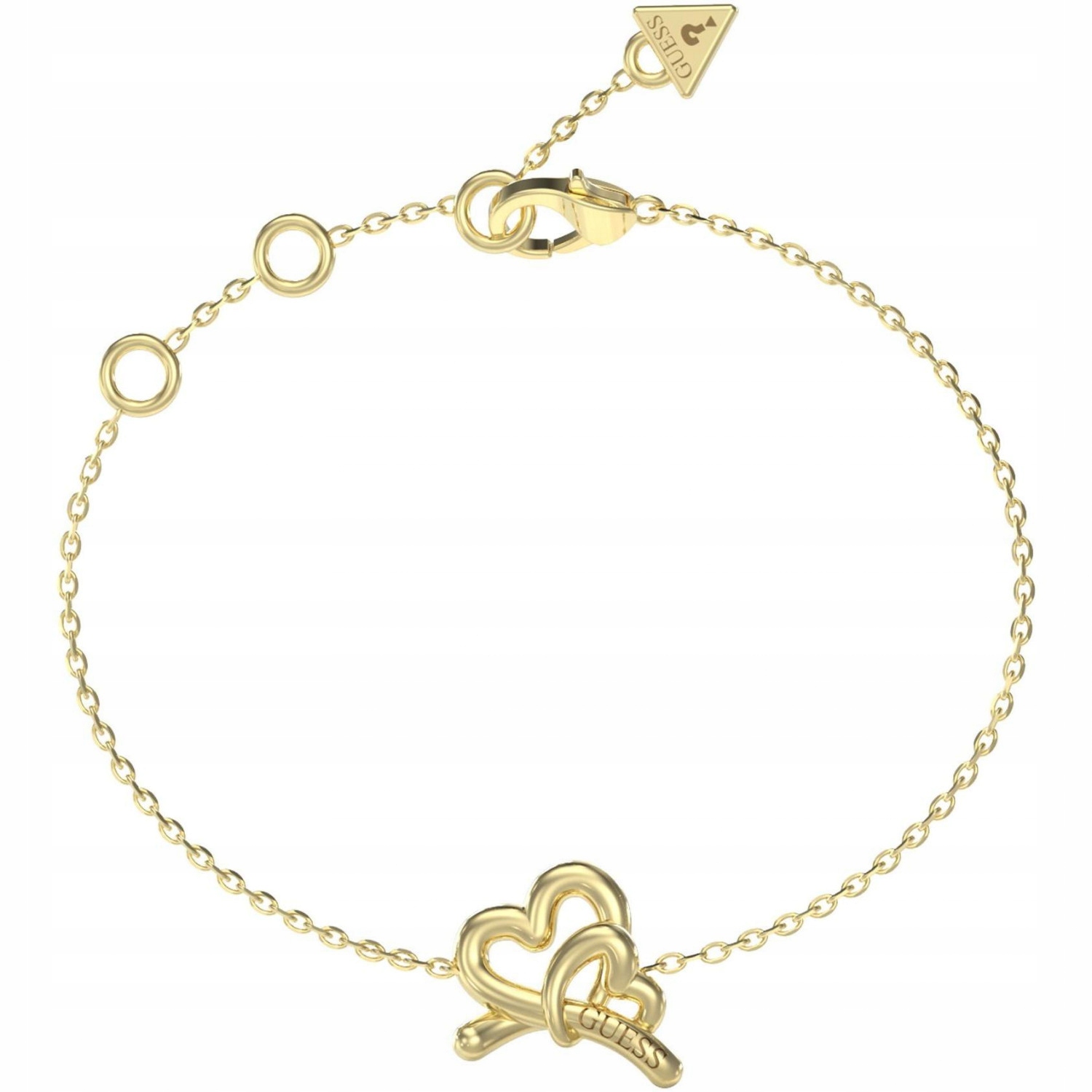 Dámský zlatý náramek Guess srdce