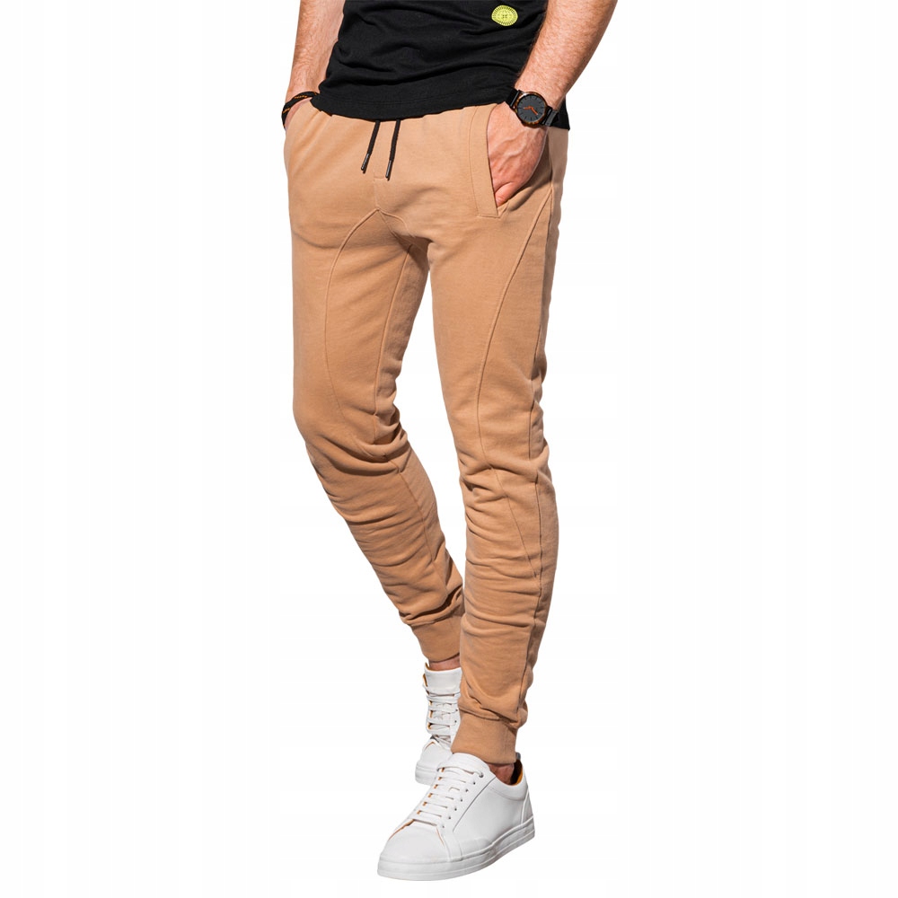 

Spodnie męskie dresowe joggery P948 camel XXL