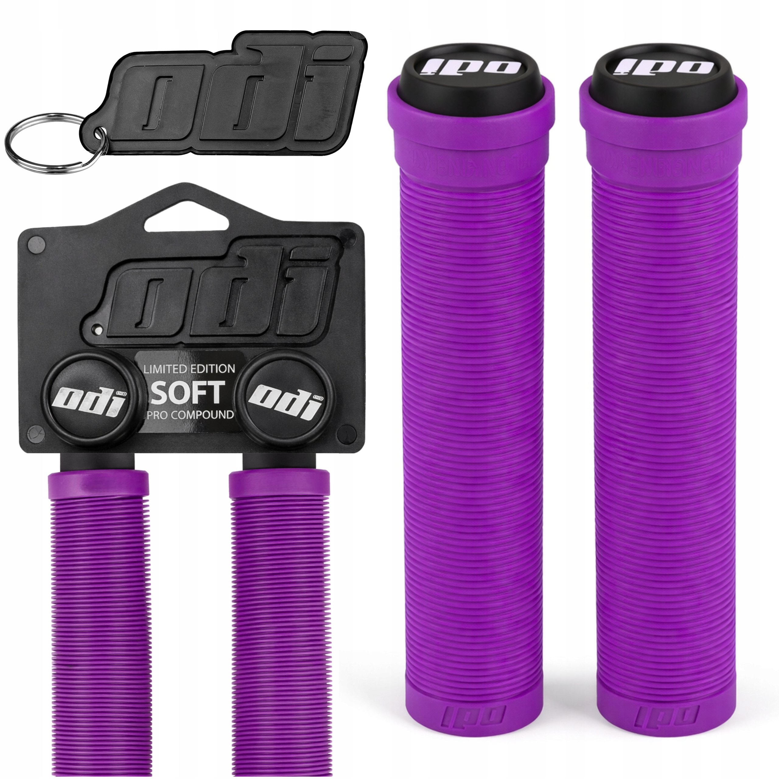 CHWYTY ROWEROWE DO KIEROWNICY ODI SOFT LONGNECK GRIP GUMA GRIPY FIOLETOWE