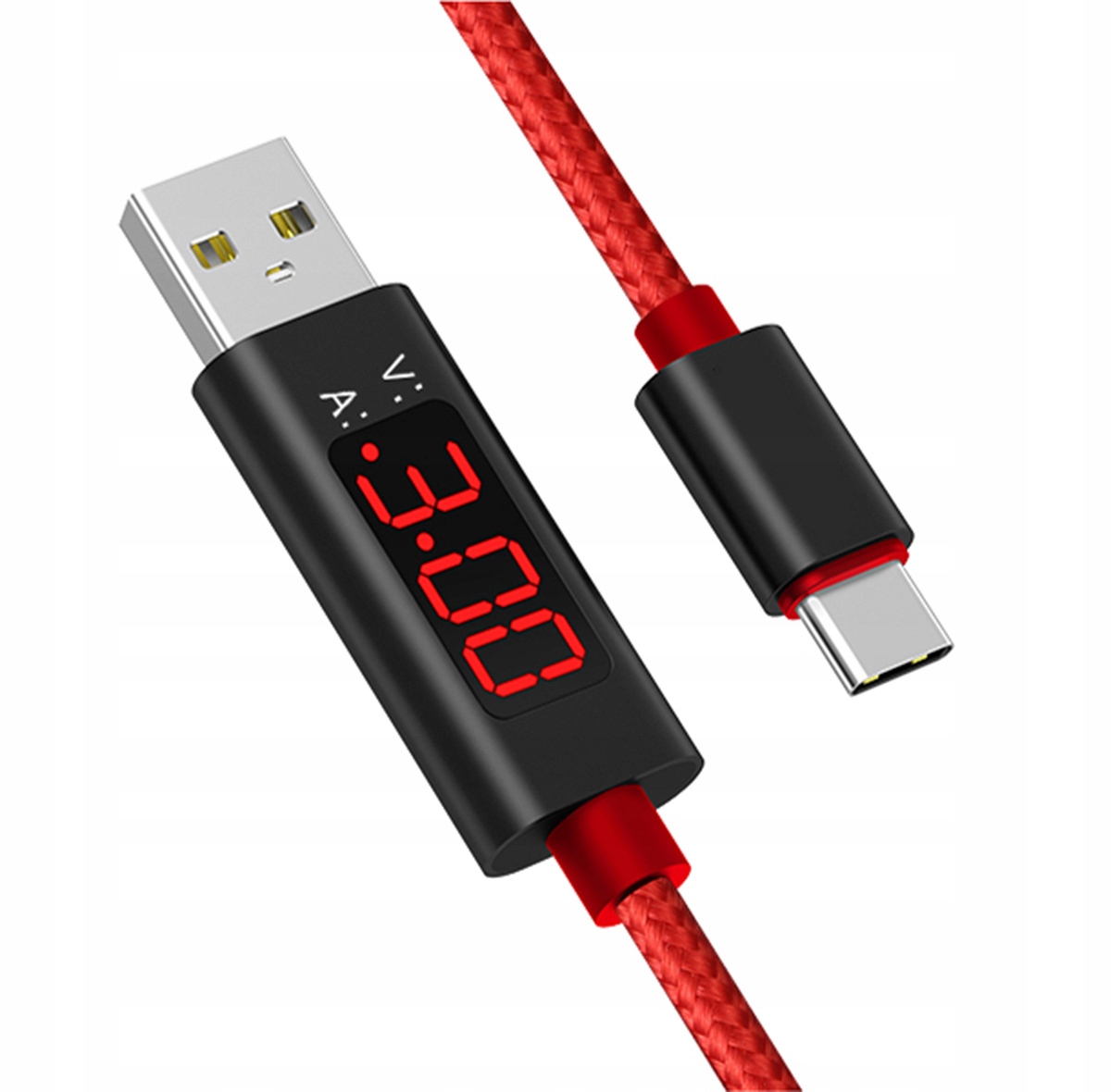 

Kabel Usb-usbc 3,0 + Wskażnik Ładowania LCD 1Metr
