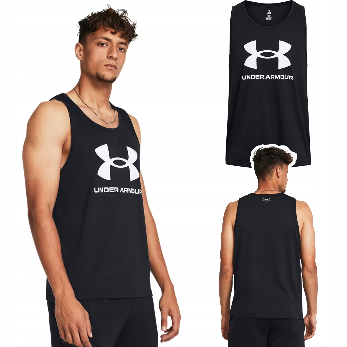 Koszulka bez rękawów Tank Top męski Under Armour 1382883 Czarny r. S
