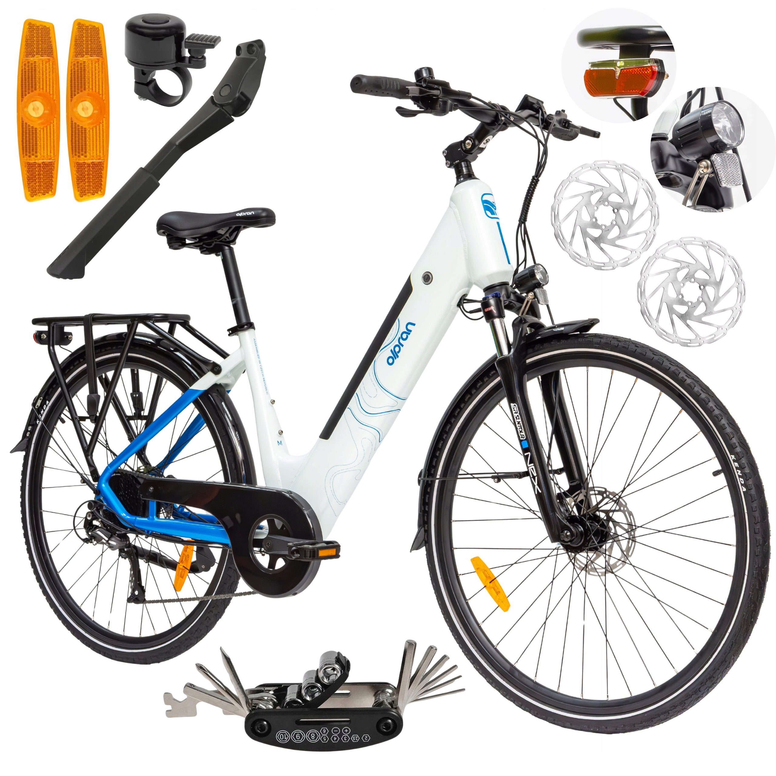 Rower Elektryczny Damski Trekkingowy Koła 28" Amortyzacja 250 W 18 Ah 40 Nm