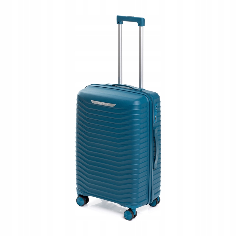 Walizka podróż niebieska średnia Toscanio P04-M kółka teleskopowa rączka