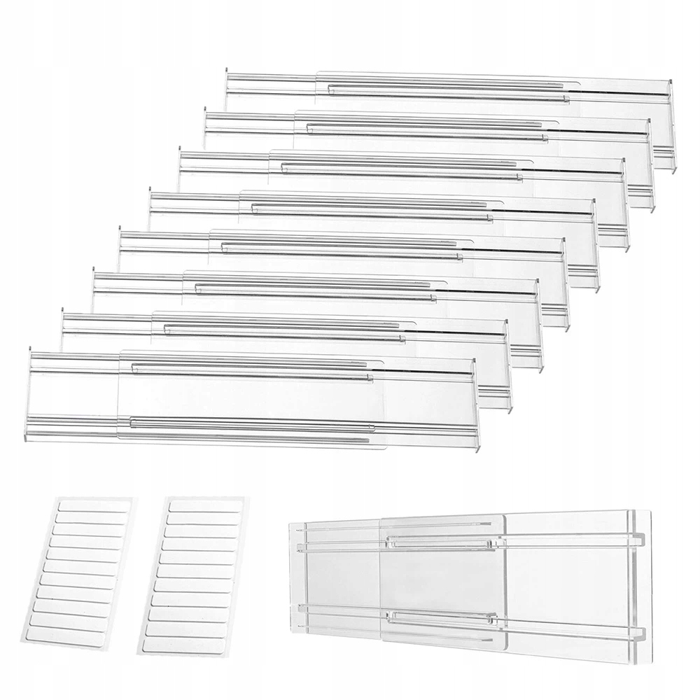 8 X Organizér, Oddělovač Zásuvek, Nastavitelný, 29-55 CM, Bez Použití Nářadí, Instalace