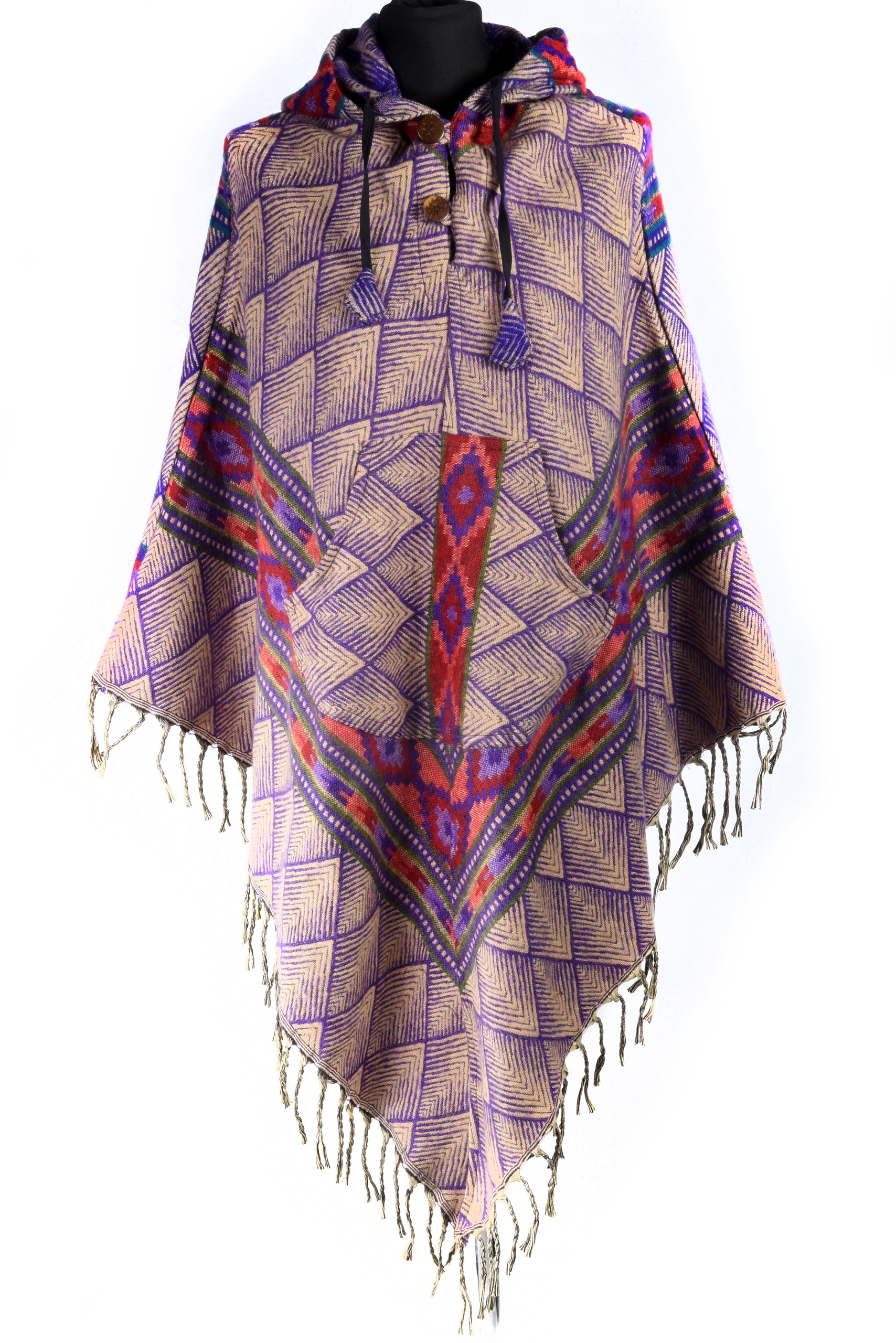 Nepálské trojúhelníkové Pončo Etno indiánské Pled