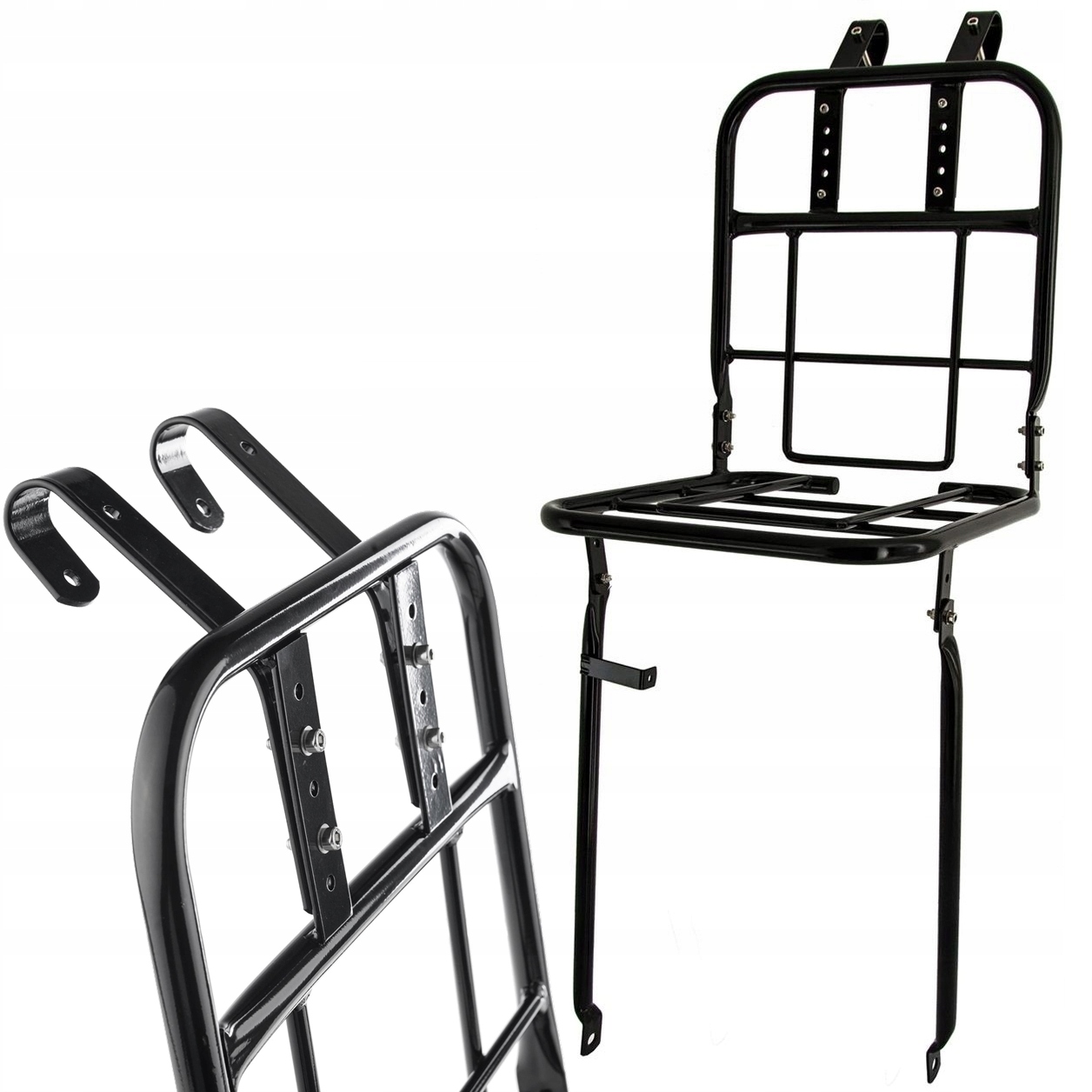 Bagażnik rowerowy przedni pod sakwy kosz przód kierownicę widelca wsporniki