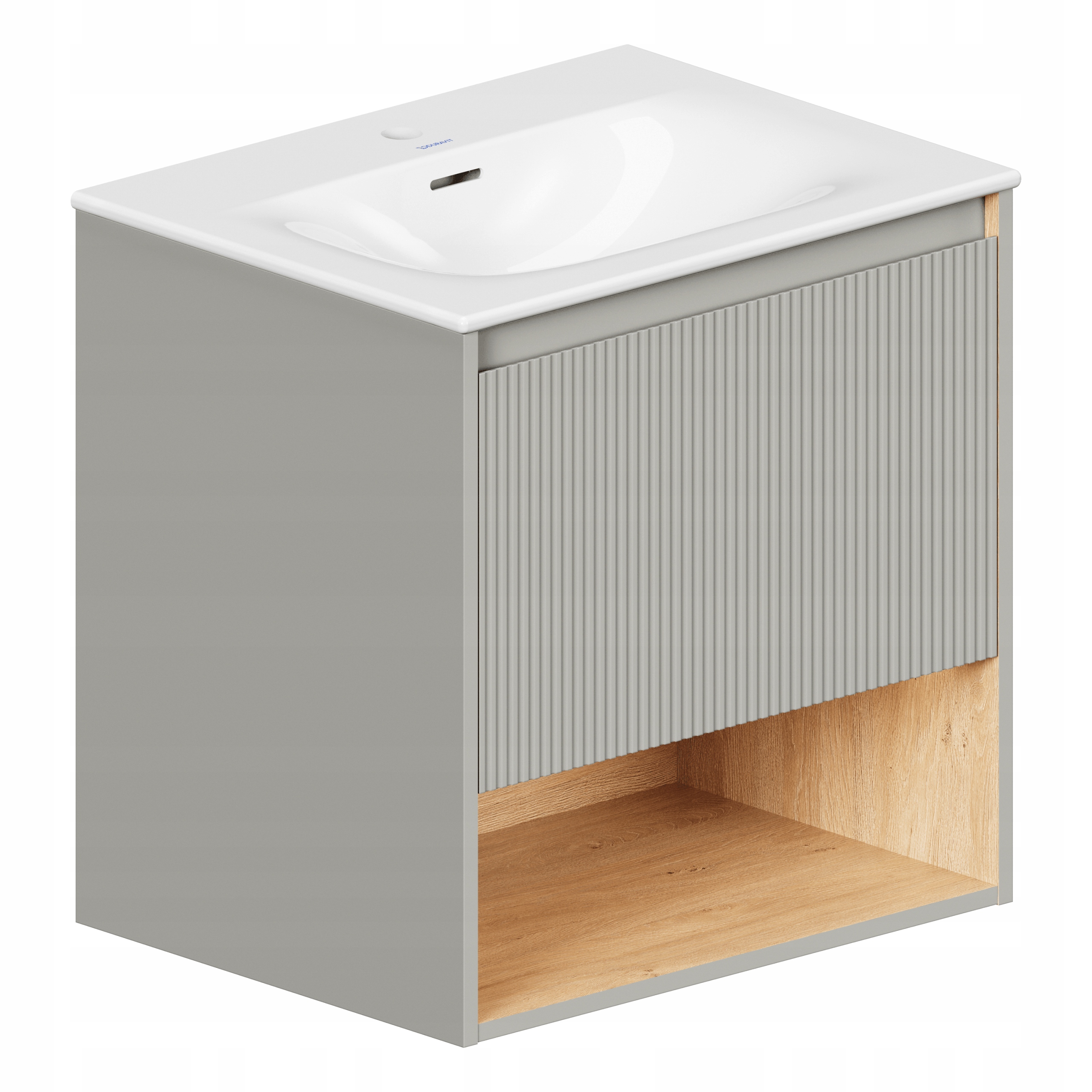 Szafka podumywalkowa szary mat 60cm Beldivo umywalka ceramiczna i Led