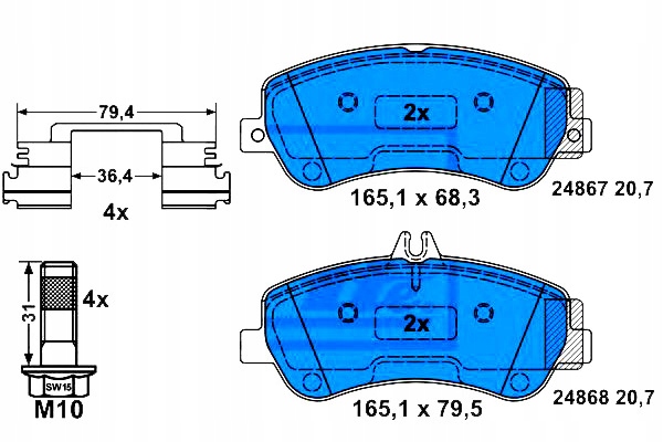 Ate Kostky Ham. Db Přední X204 2,0 3,5 08-15 Asistent řidiče #28