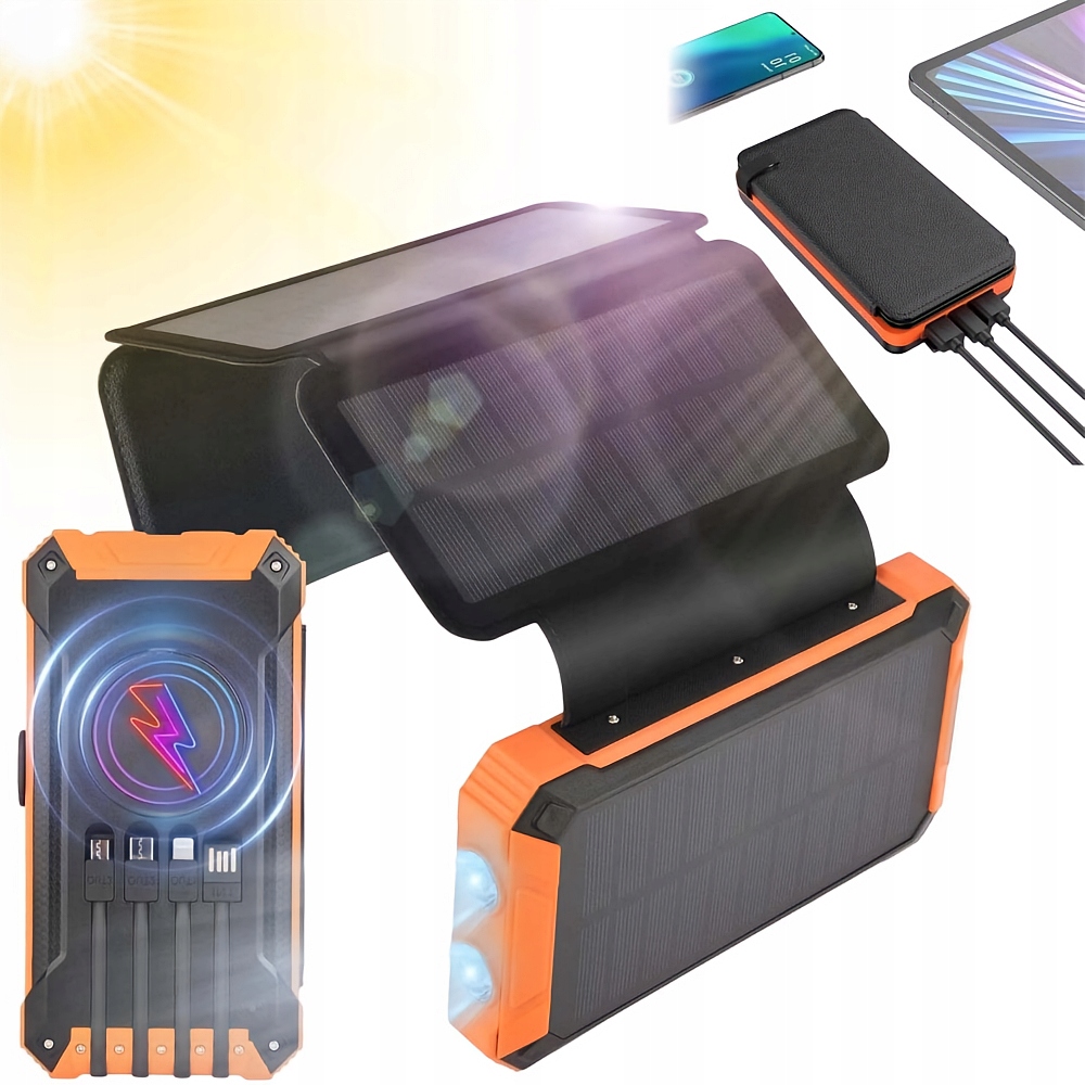 Power Bank Solarny Fotowoltaika Bateria 20000MAH Do Smartfonów I Tabletów