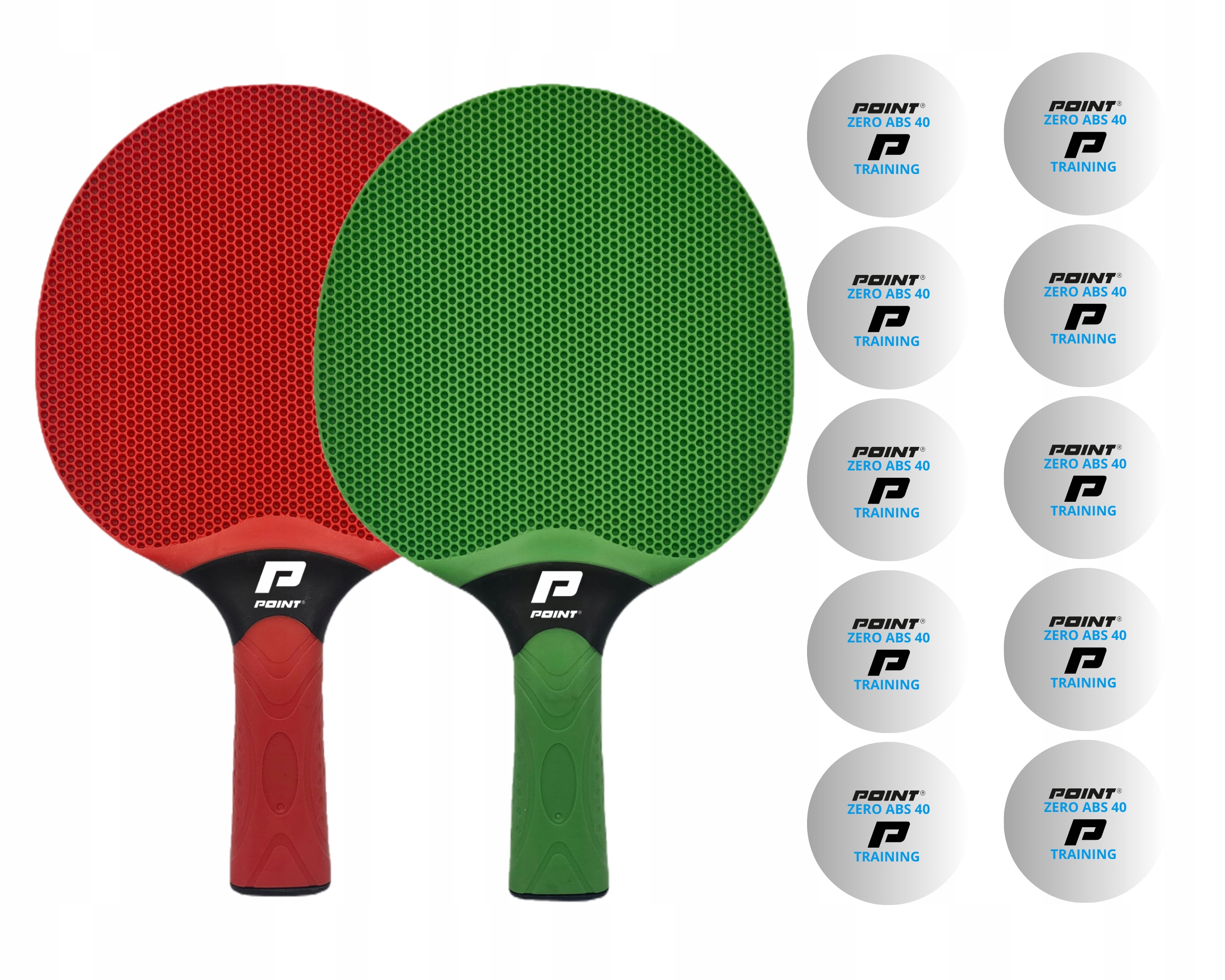 Zestaw rakietek Outdoor Point School Green/red 10 piłeczek!