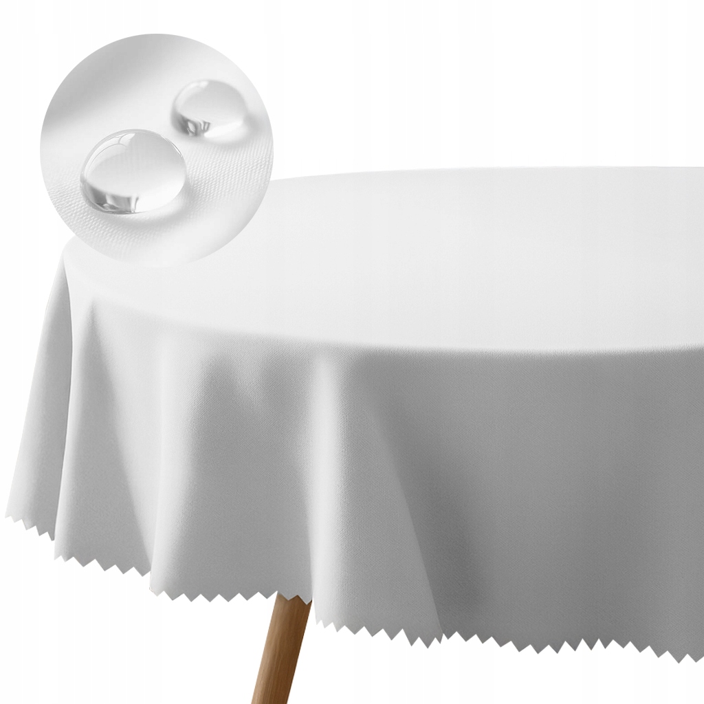 Ubrus kulatý bílý 180 cm skvrnám odolný polyester hladký 240 g do jídelny