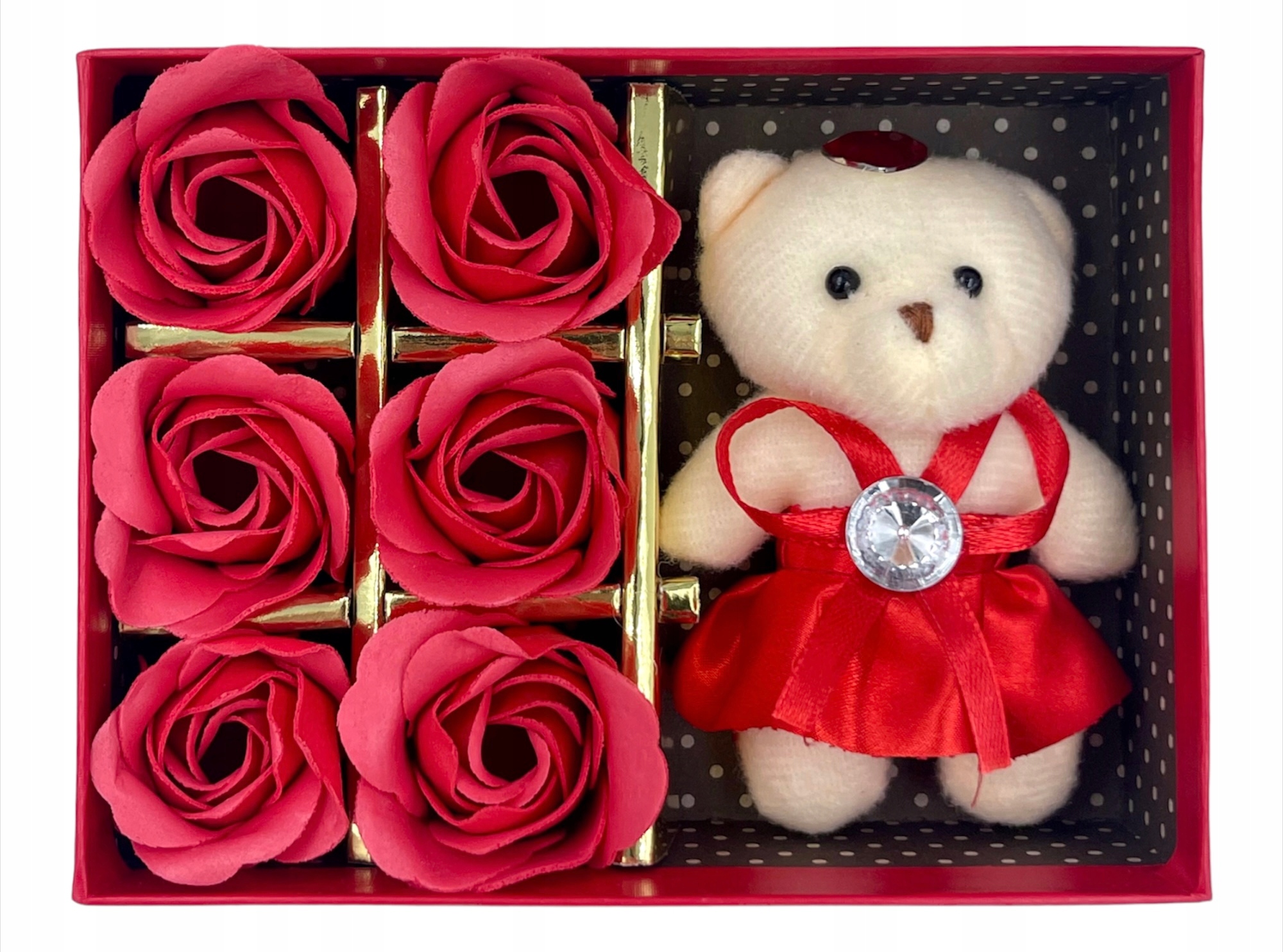 RÓŻE MYDLANE + MIŚ W PUDEŁKU PREZENT WALENTYNKI Marka inna