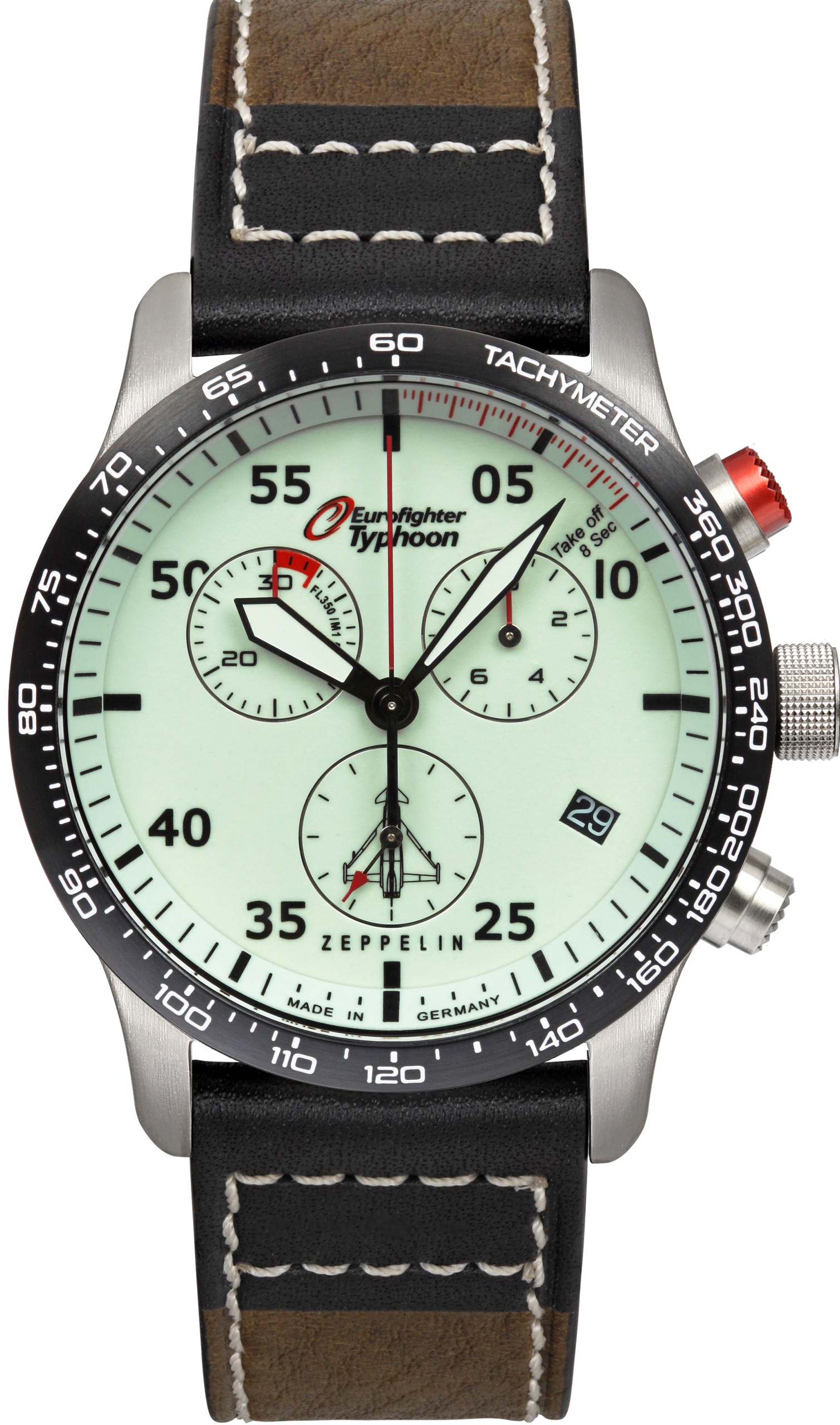 Nové Originální Pánské hodinky Zeppelin 7298-5 Eurofighter quartz na opasku