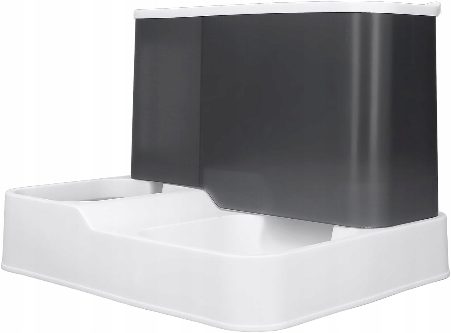 Automatický Podavač Krmiva A Vody 2,8 L+1 L, Šedá Velká Nádoba Bez Obsluhy