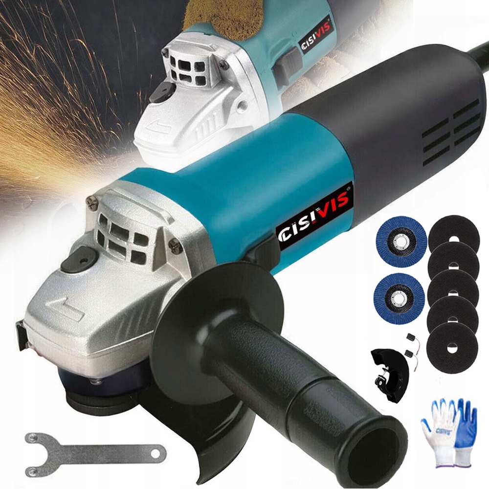 710W SZLIFIERKA KĄTOWA 125MM PROFESSIONAL ELEKTRYCZNA KĄTÓWKA Z 7 TARCZ