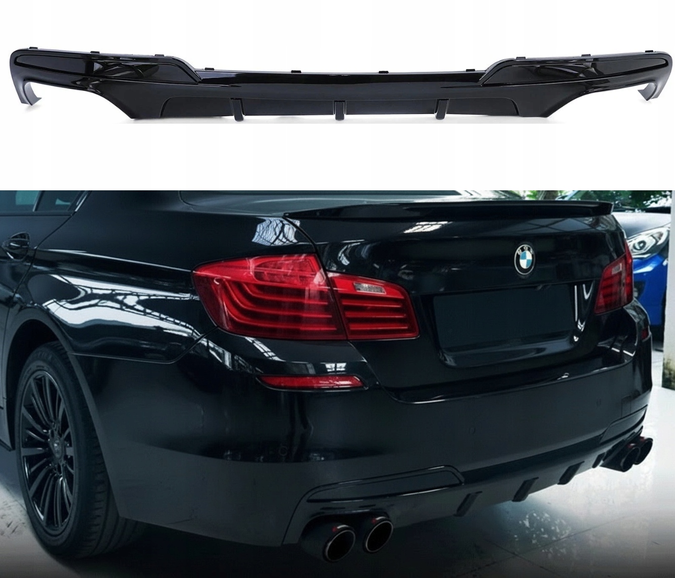 Bmw F10 F11 M Balík 2011-2017 Čierny M5 Look Difuzér Zadného Nárazníka