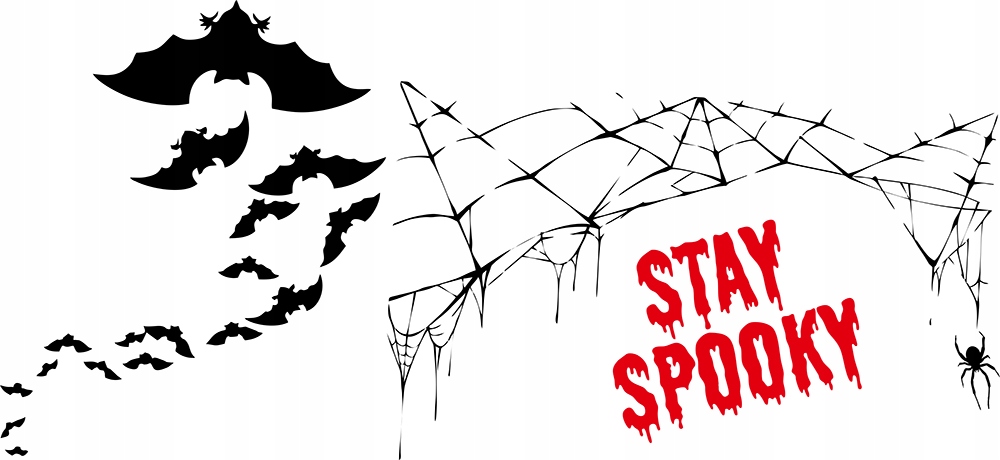 Naklejka na samochód STAY SPOOKY PAJĘCZYNA NIETOPERZE HALLOWEEN Producent MGDesign