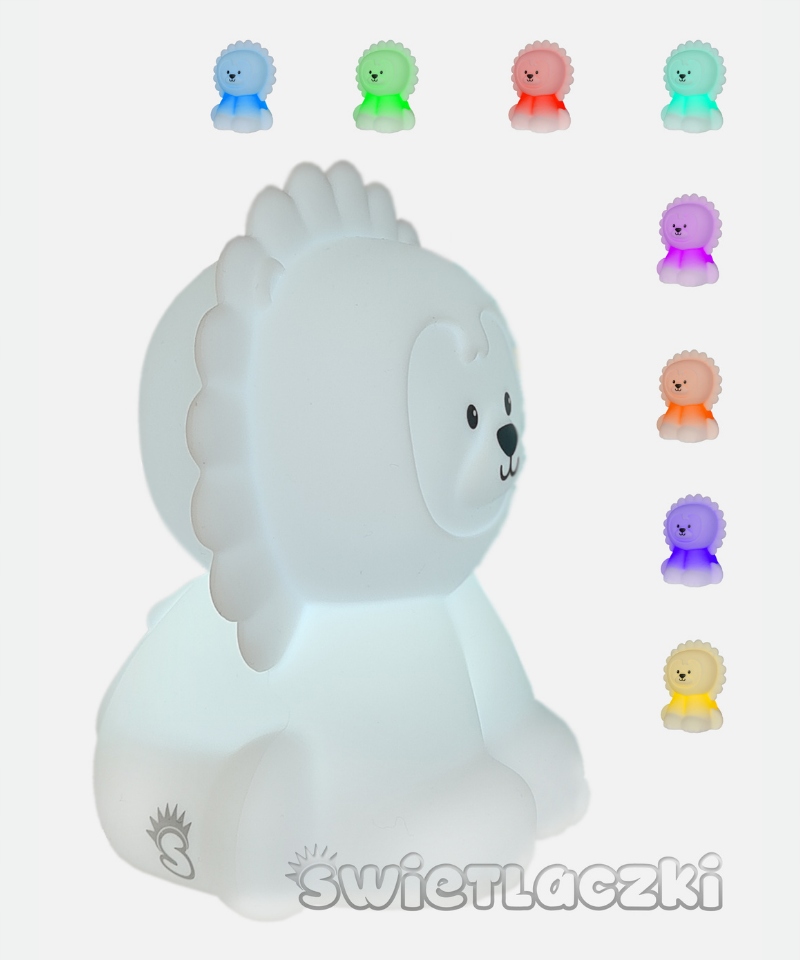 MESMED LAMPKA SILIKONOWA ŚWIETLACZEK LEWCIO LEOŚ Stan opakowania oryginalne