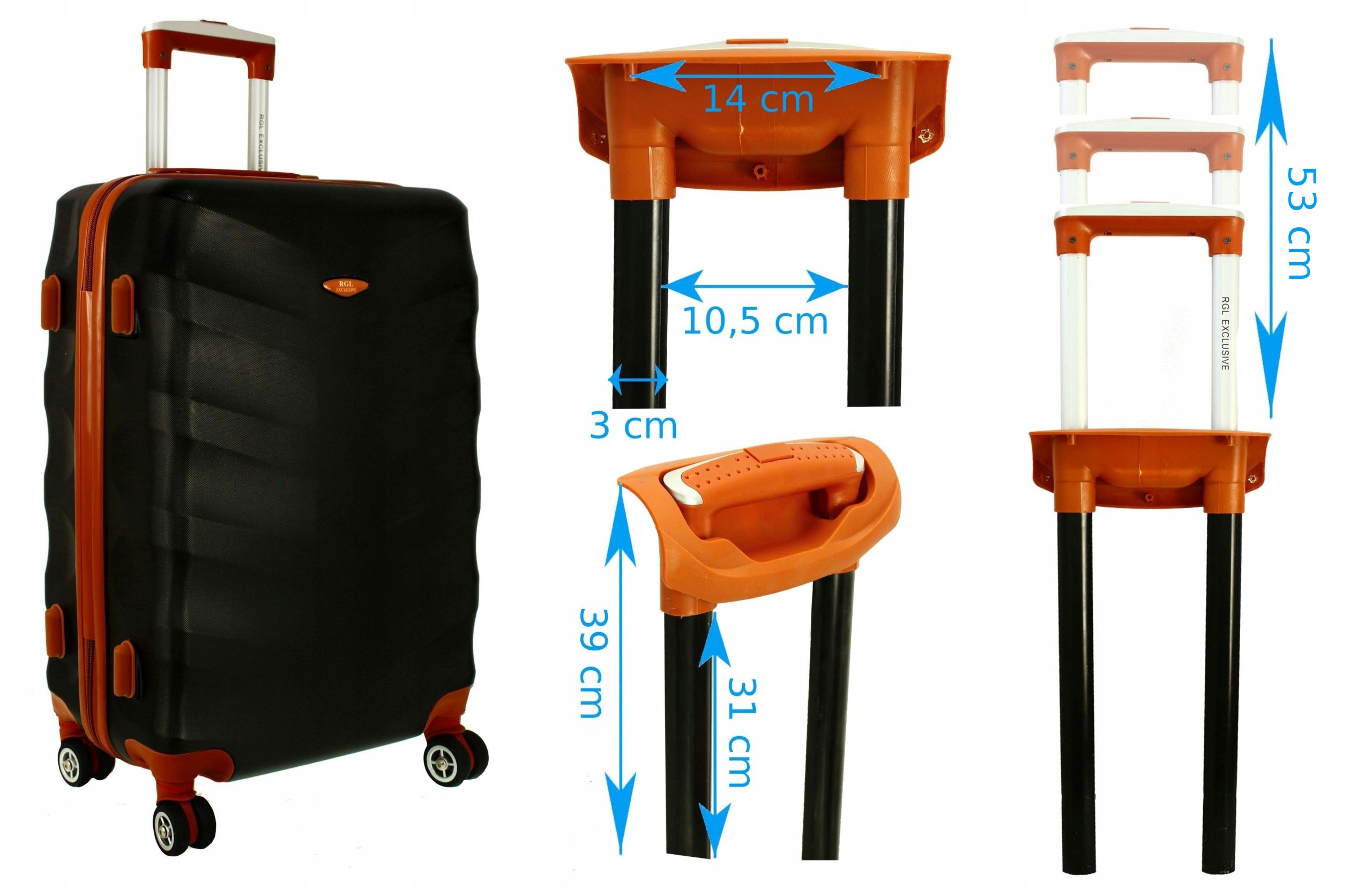 UCHWYT TELESKOPOWY RĄCZKA CZĘŚĆ DO WALIZKI TORBY Marka RGL