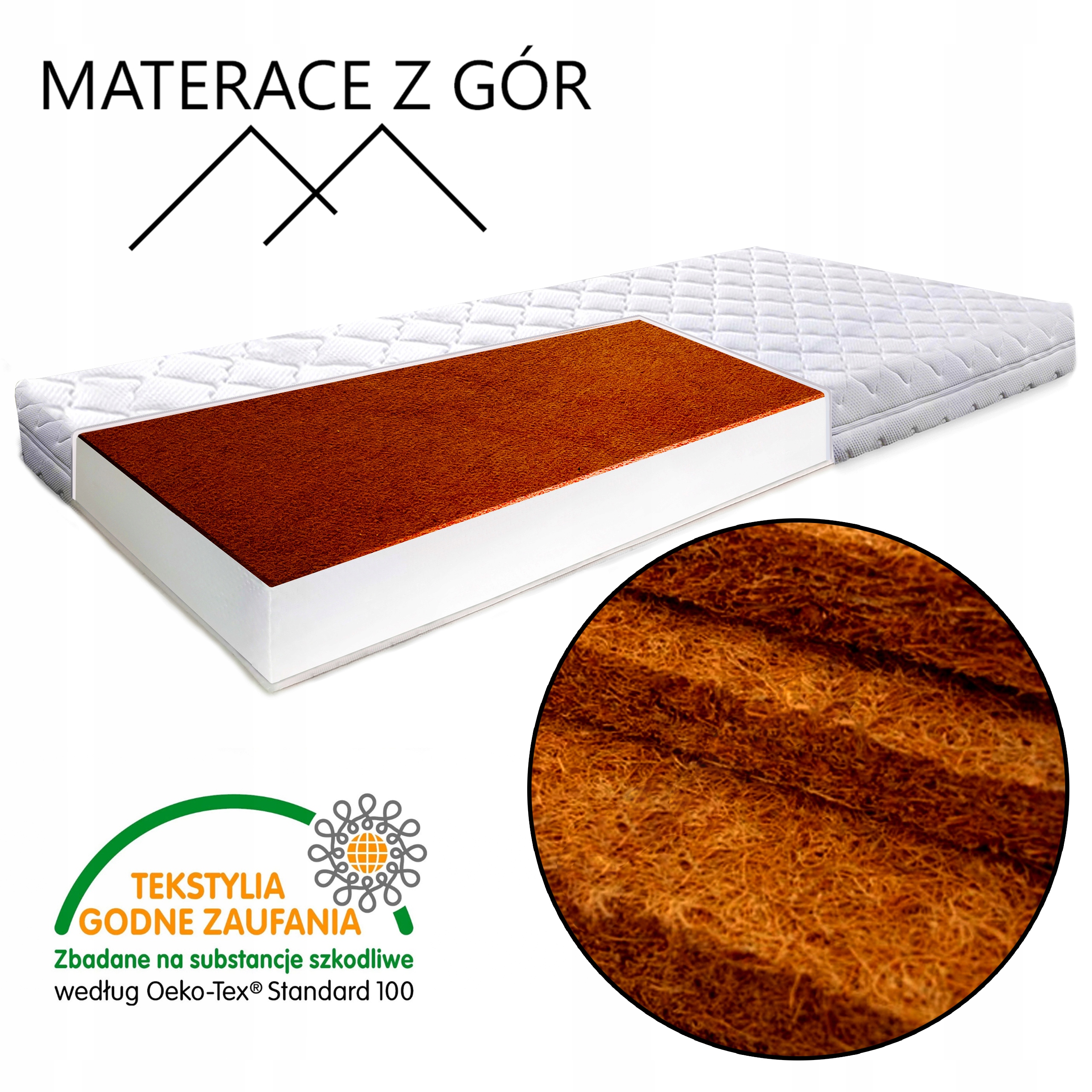 90x160 MATERAC DLA DZIECKA KOKOS PREMIUM H1/H2 PL Wyrób medyczny nie