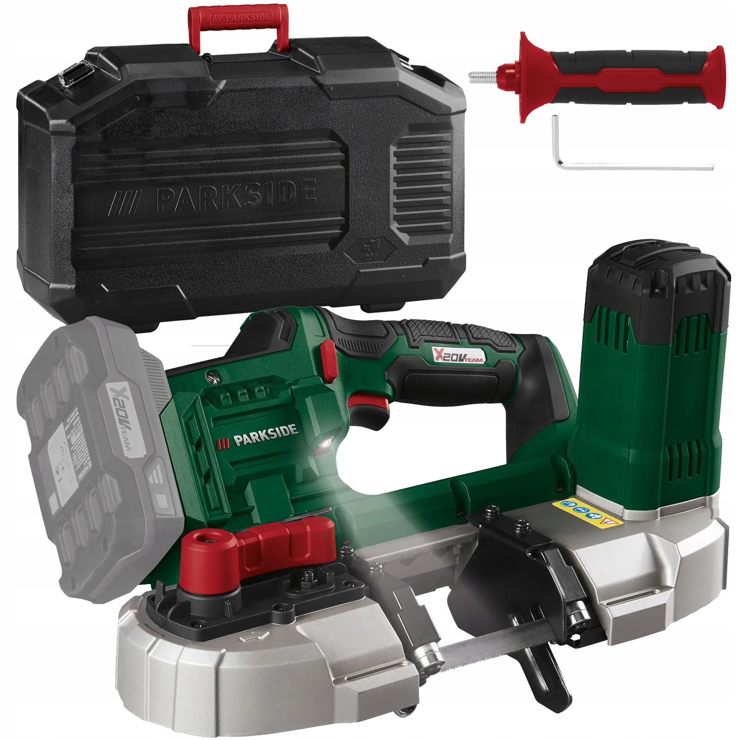 Pásová Pila Řezačka Kovu Akumulátorová Parkside Kufr Sada