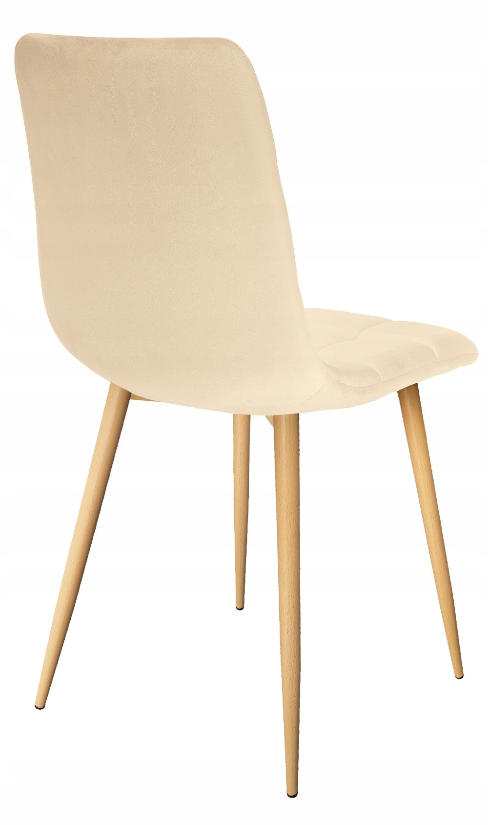 KRZESŁO WELUROWE NOWOCZESNE SOLIDNE DO SALONU I JADALNI BEŻOWE WYGODNE Szerokość mebla 44 cm