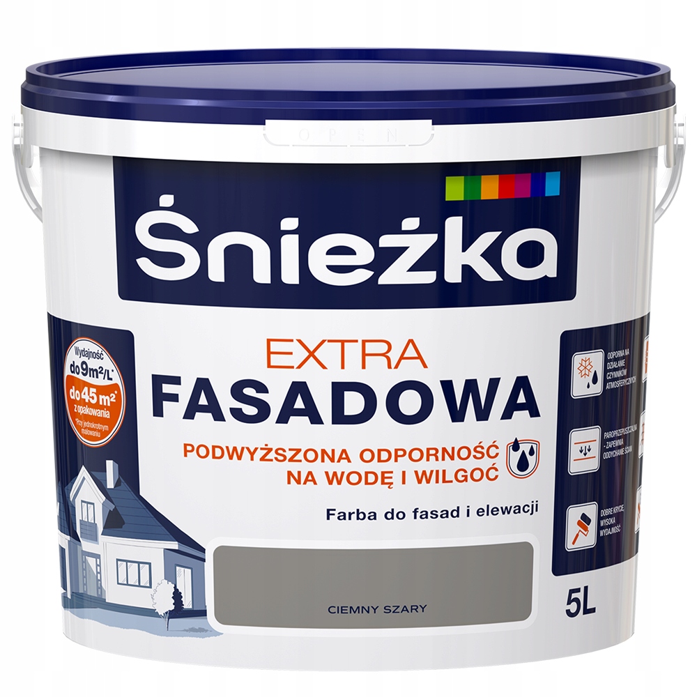 

Śnieżka Extra Fasadowa do elewacji 5L Ciemny Szary
