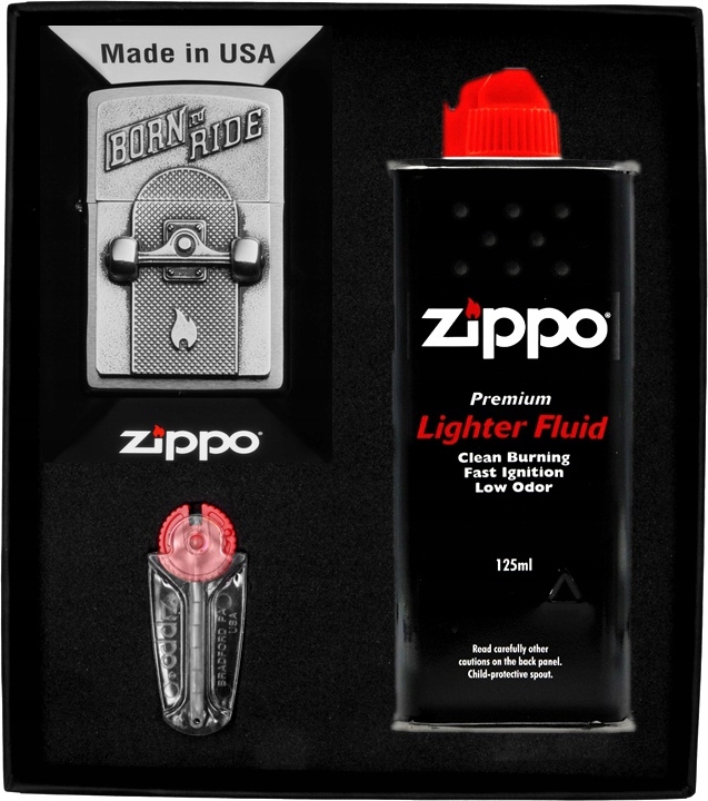 Sada Zippo Zapalovač Skateboard Dárková No1