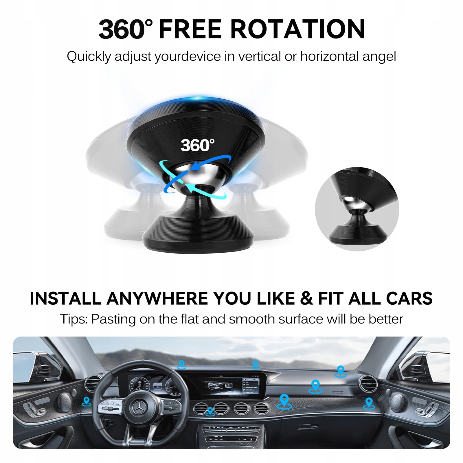 IVOLER 360° Magnetyczny Uchwyt Samochodowy Do Telefonu — miniatura 5