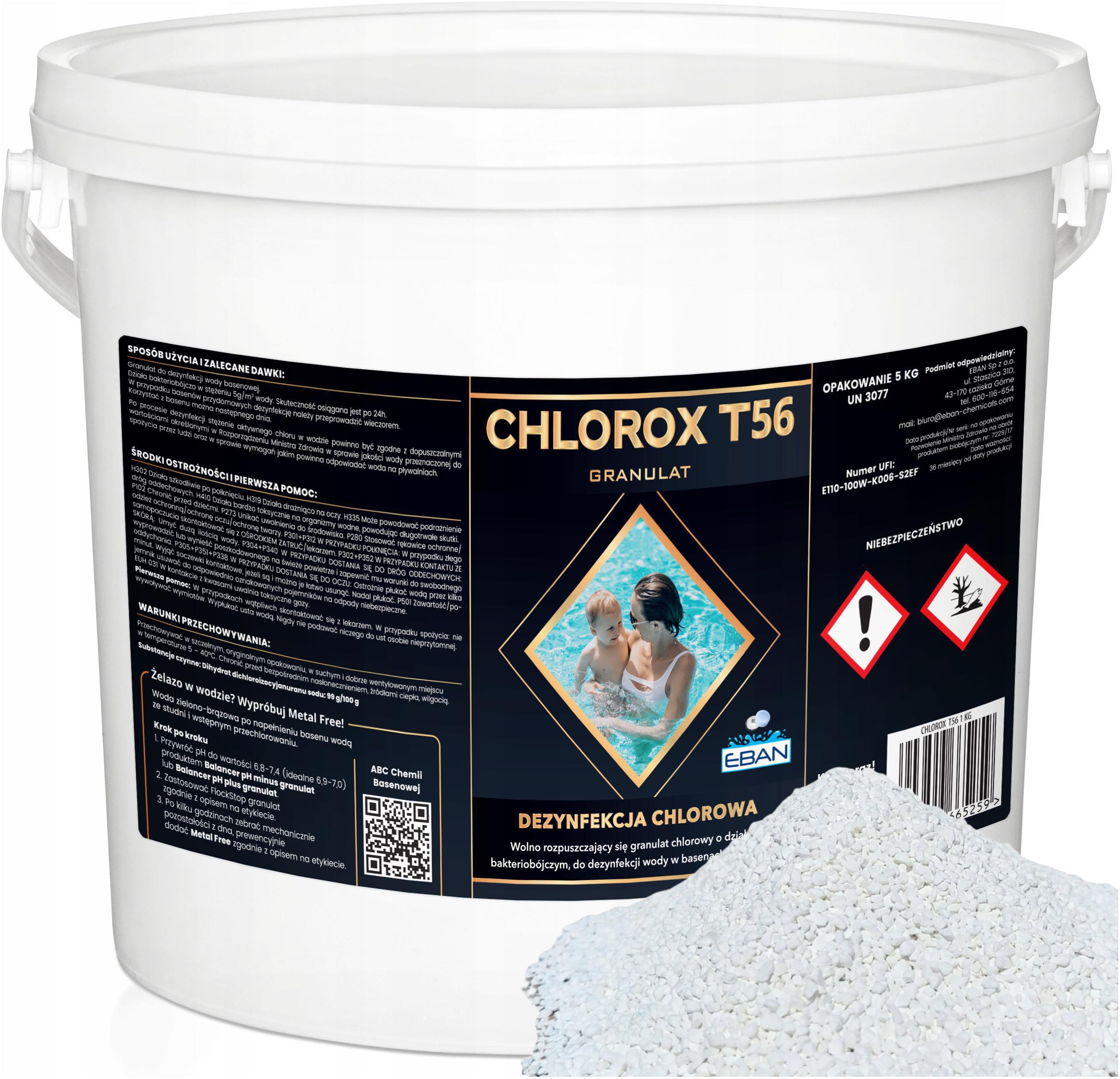 Chlorox T56 5KG Chemia Do Basenu Granulat Chlor Szok Szokowa Dezynfekcja
