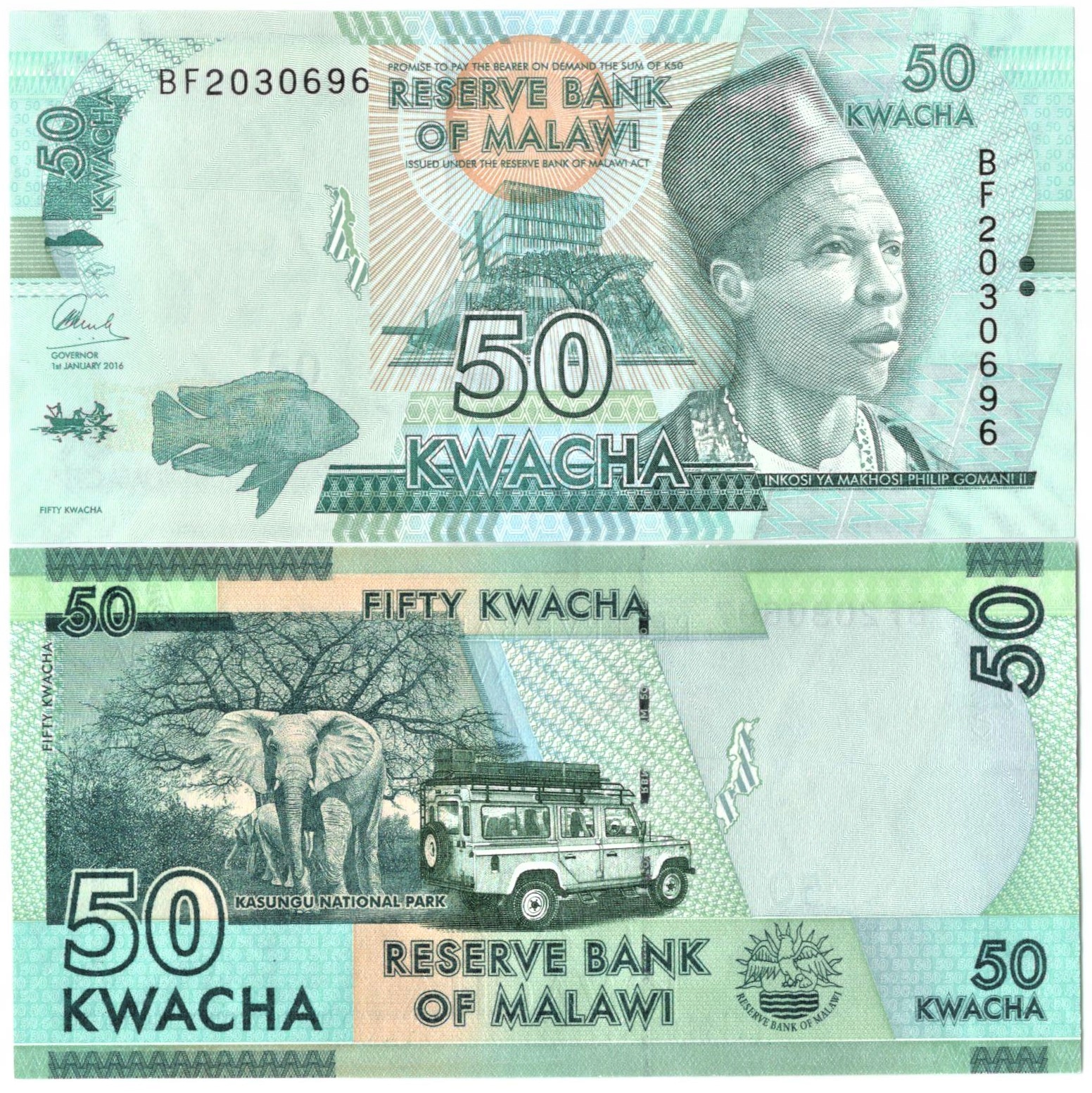 MALAWI 50 KWACHA 2016 P-64 UNC