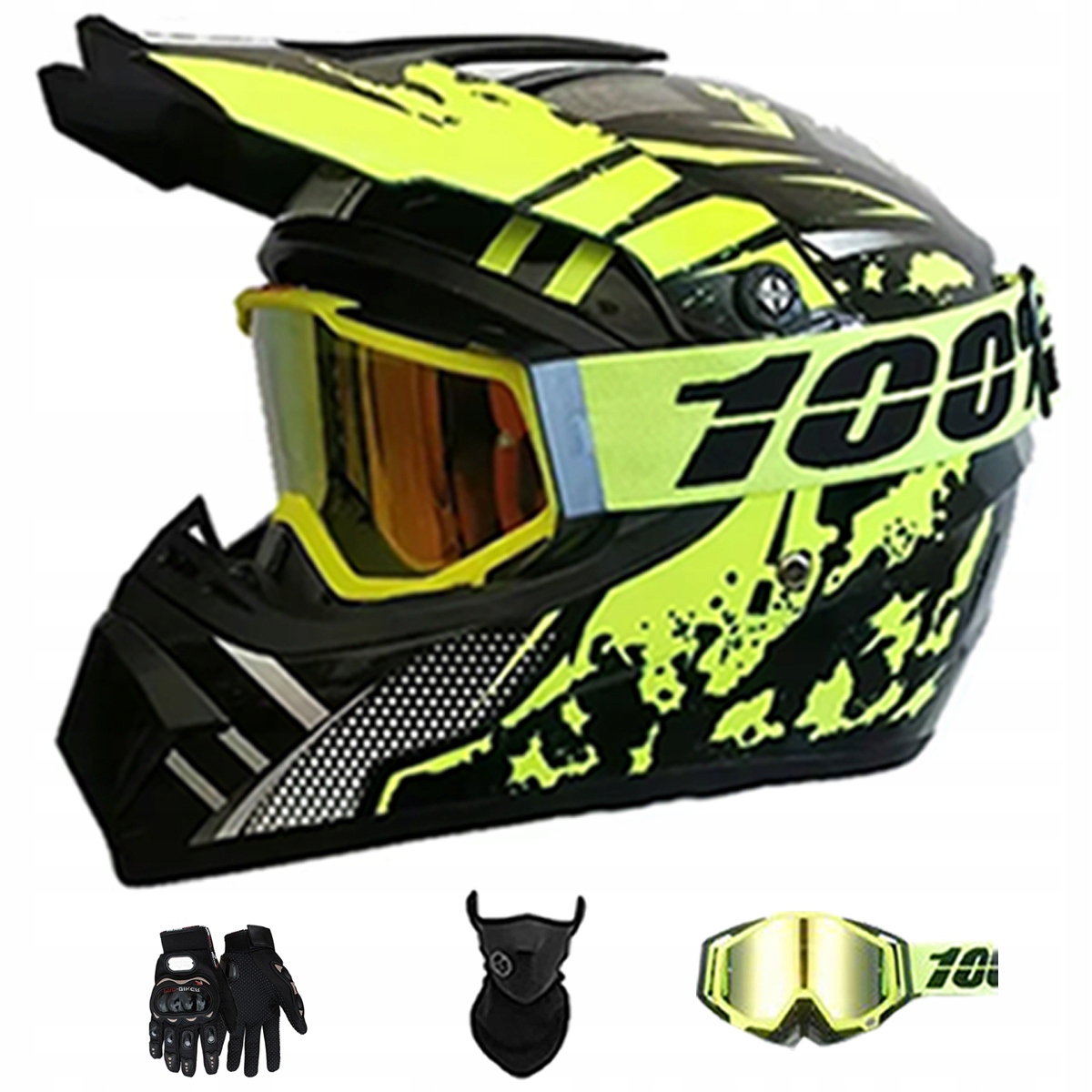 Motocyklová Přilba Lehká Enduro Quada Brýle Rukavice Maska M