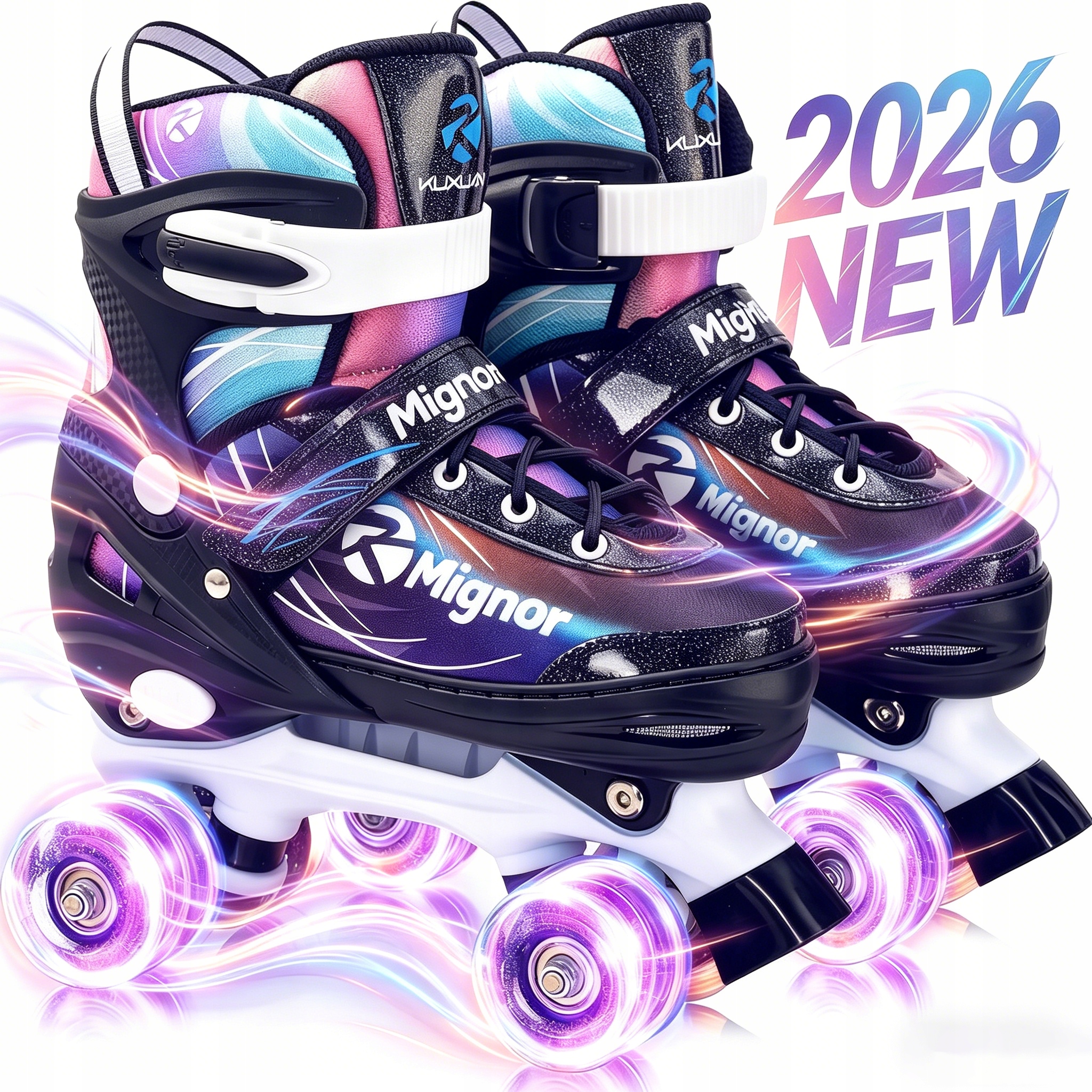 Klasické Kolečkové Brusle 4 Velikosti Nastavitelné Pro Děti S Podsvícenými Kolečky