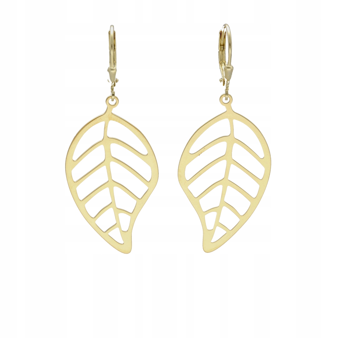 Náušnice s ažurovými listy stříbro pozlacené