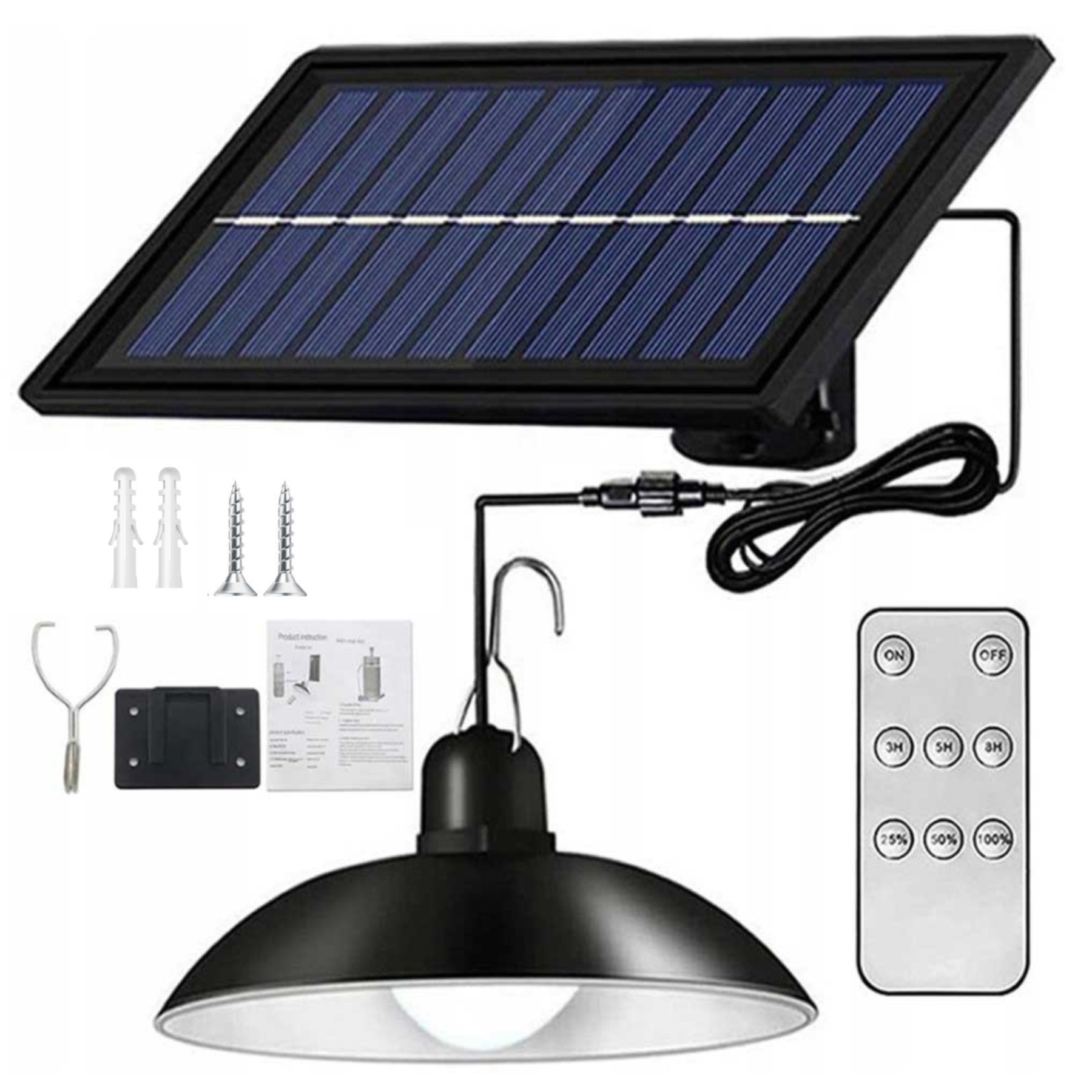 ŻYRANDOL LAMPA SOLARNA LED WISZĄCA SUFITOWA +PILOT