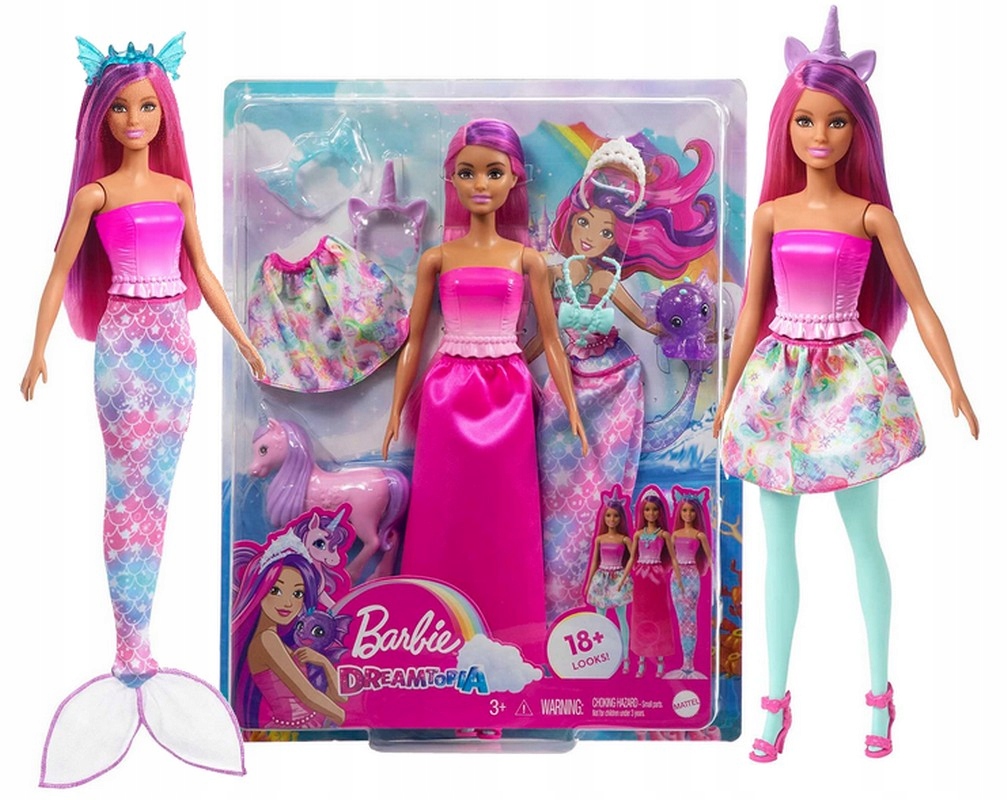

Lalka Barbie Przebieranki syrenka jednorożec