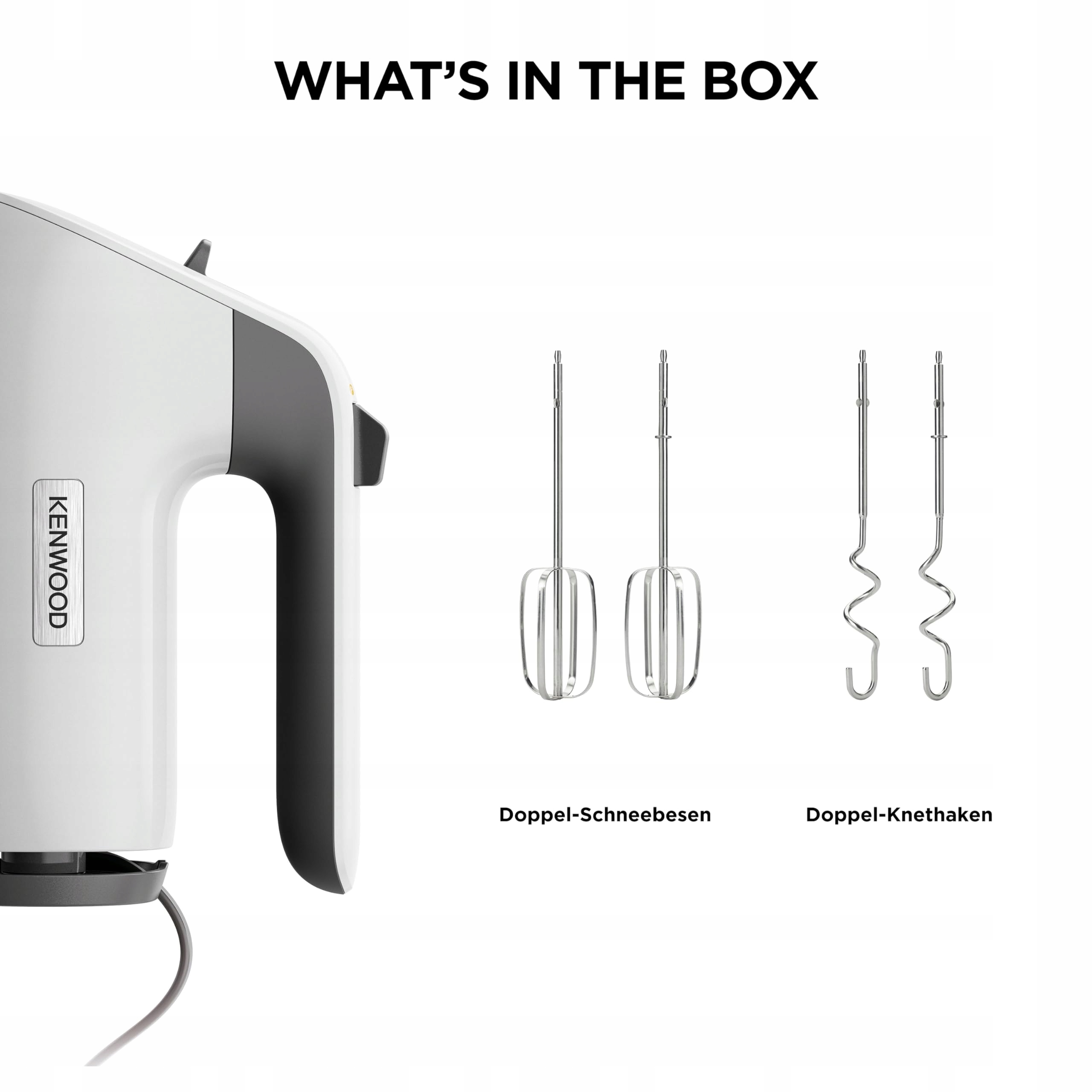 KENWOOD QuickMix Plus Mikser Ręczny 650W Biały Z Hakami I Trzepaczką — miniatura 8