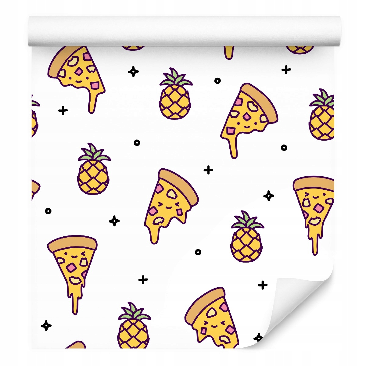 Nástěnná tapeta Pizza Ananasy Módní vzor do kuchyně