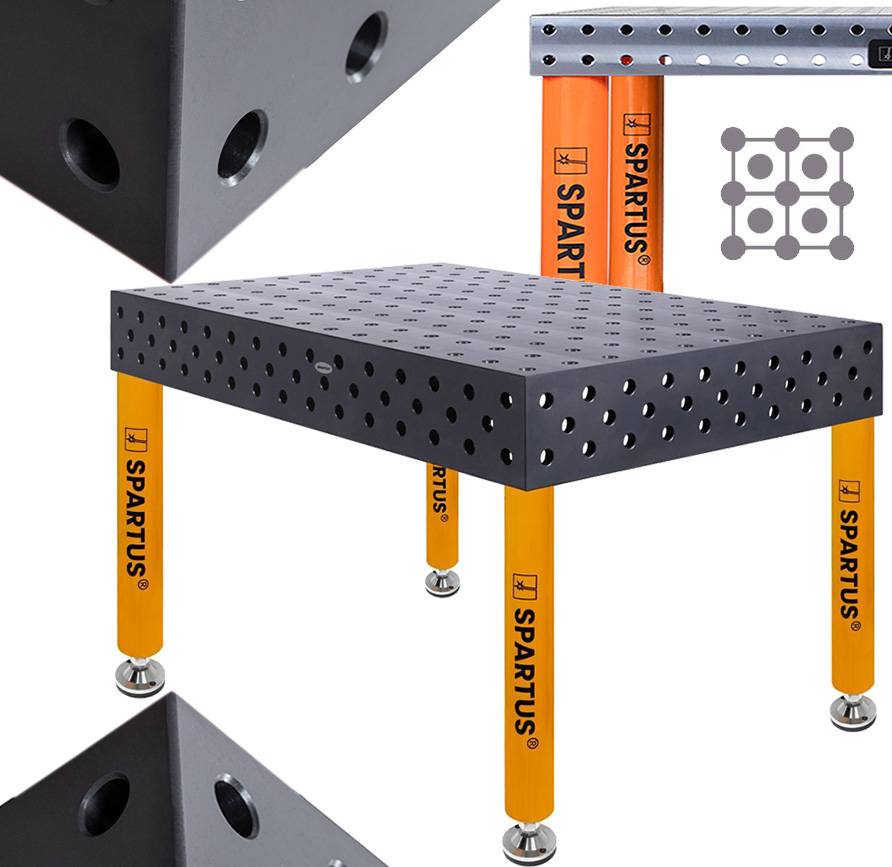 Svařovací Stůl Spartus Maximus 3D Stopy 1500 x 1000 x 200 Diagonální D28