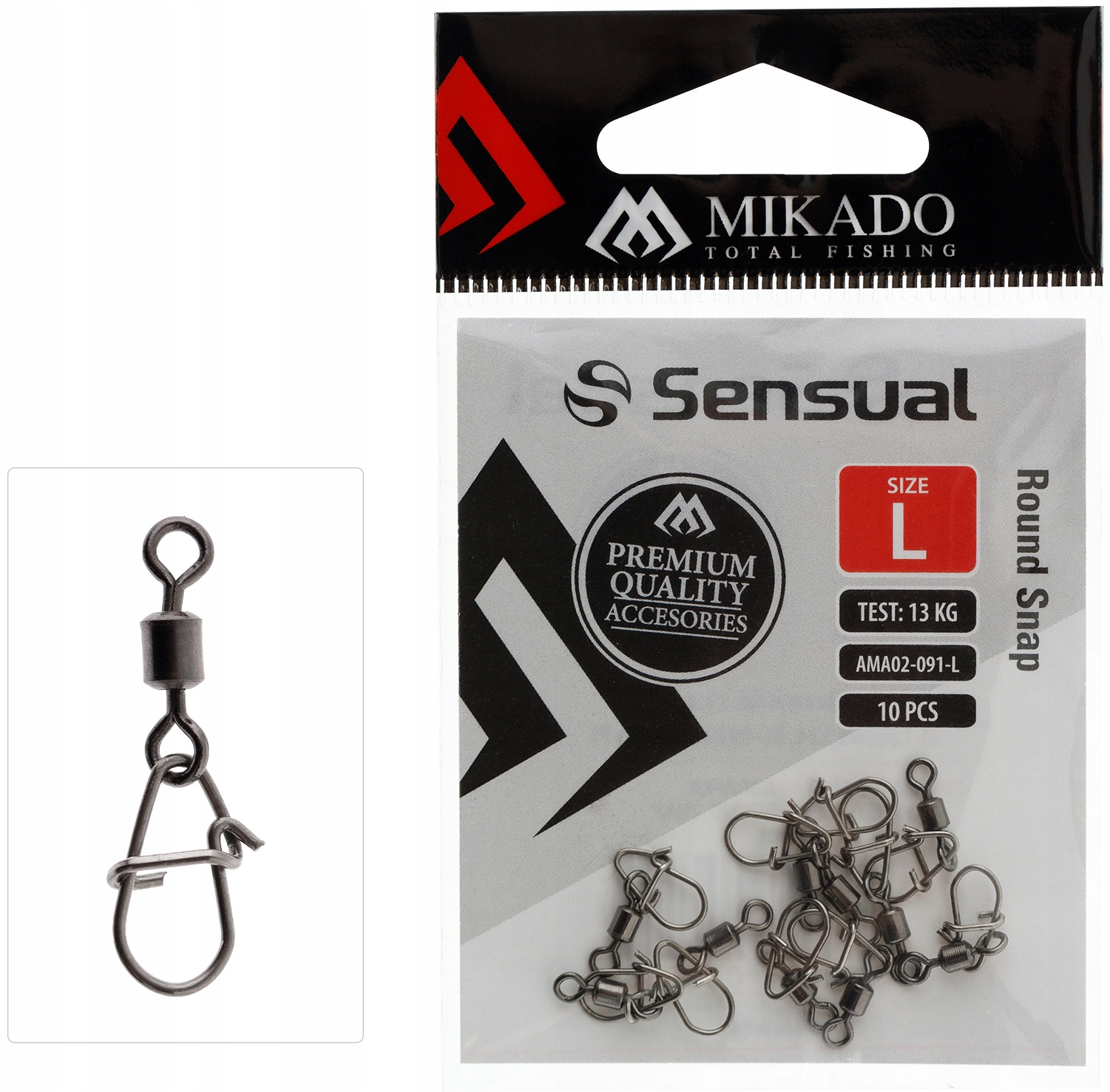 Agrafka z krętlikiem Mikado Round Snap XL 10szt