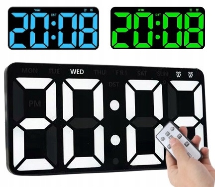 Moderní Digitální Hodiny Na Zeď Velké Číslice Stolní Led S Dálkovým Ovládáním