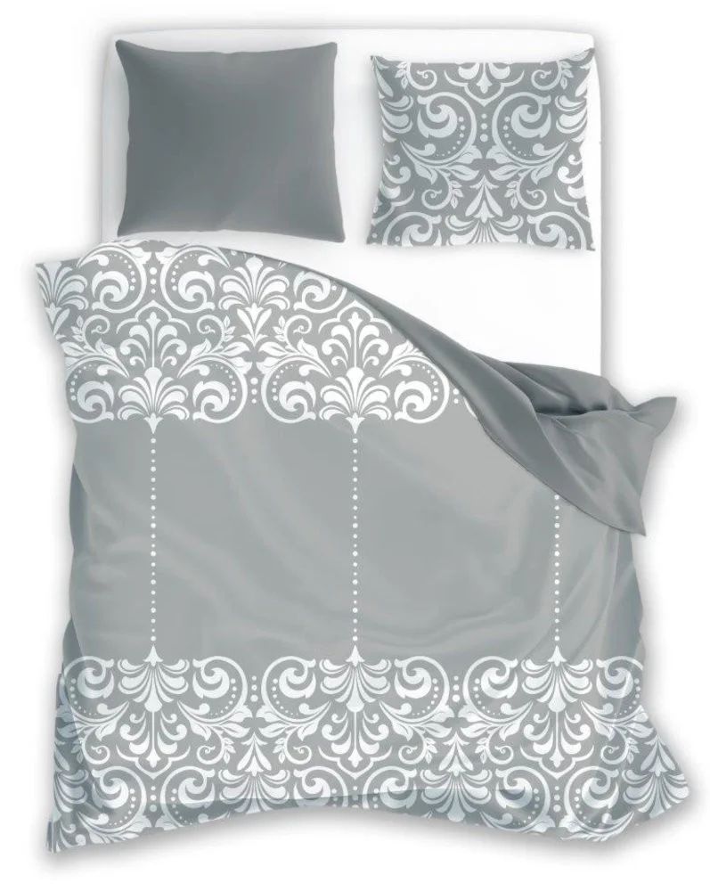 Šedá Posteľná Bielizeň Glamour 100 % Bavlna Moderná Elegantná Posteľná Bielizeň 220x200