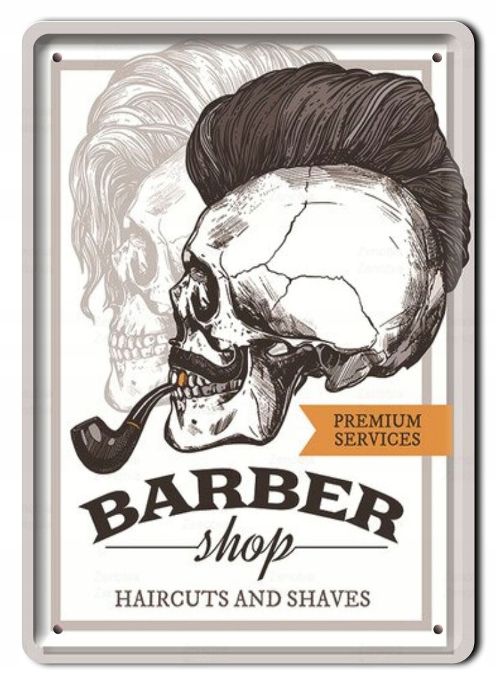 Barber Plakat Metalowy Szyld Obrazek Retro #21312