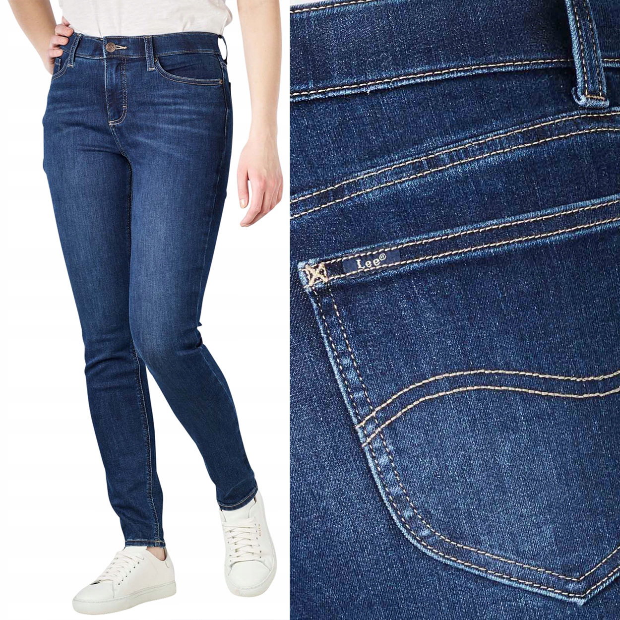 Lee Skinny Ultra Lux Comfort Eclipse Pohodlné Úzké Nohavice Tmavé Džíny W28 L33