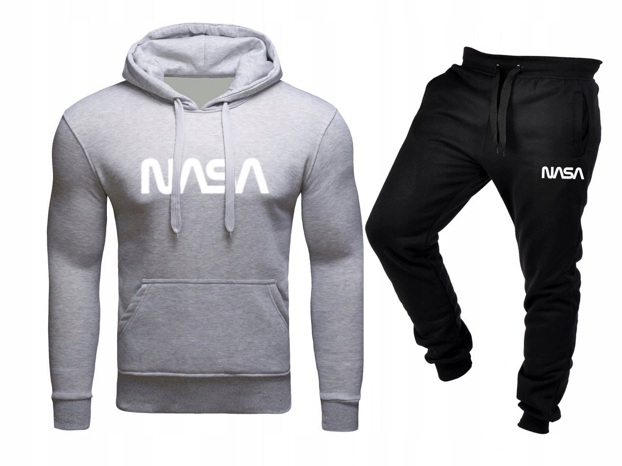 Tepláková Souprava Teplákovka Nasa Mikina A Kalhoty Šedá Černá L